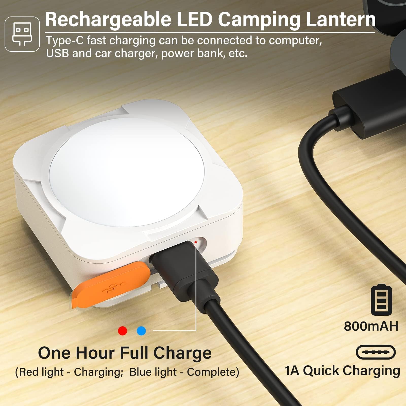 Fly2Sky 2 Pcs White Camping Light Tent Lights Portable Rechargeable Led Camping Light Survival Gear Camping Accessories Camping Equipment For Hiking Backpacking Fishing Hurricane Emergency Outage
