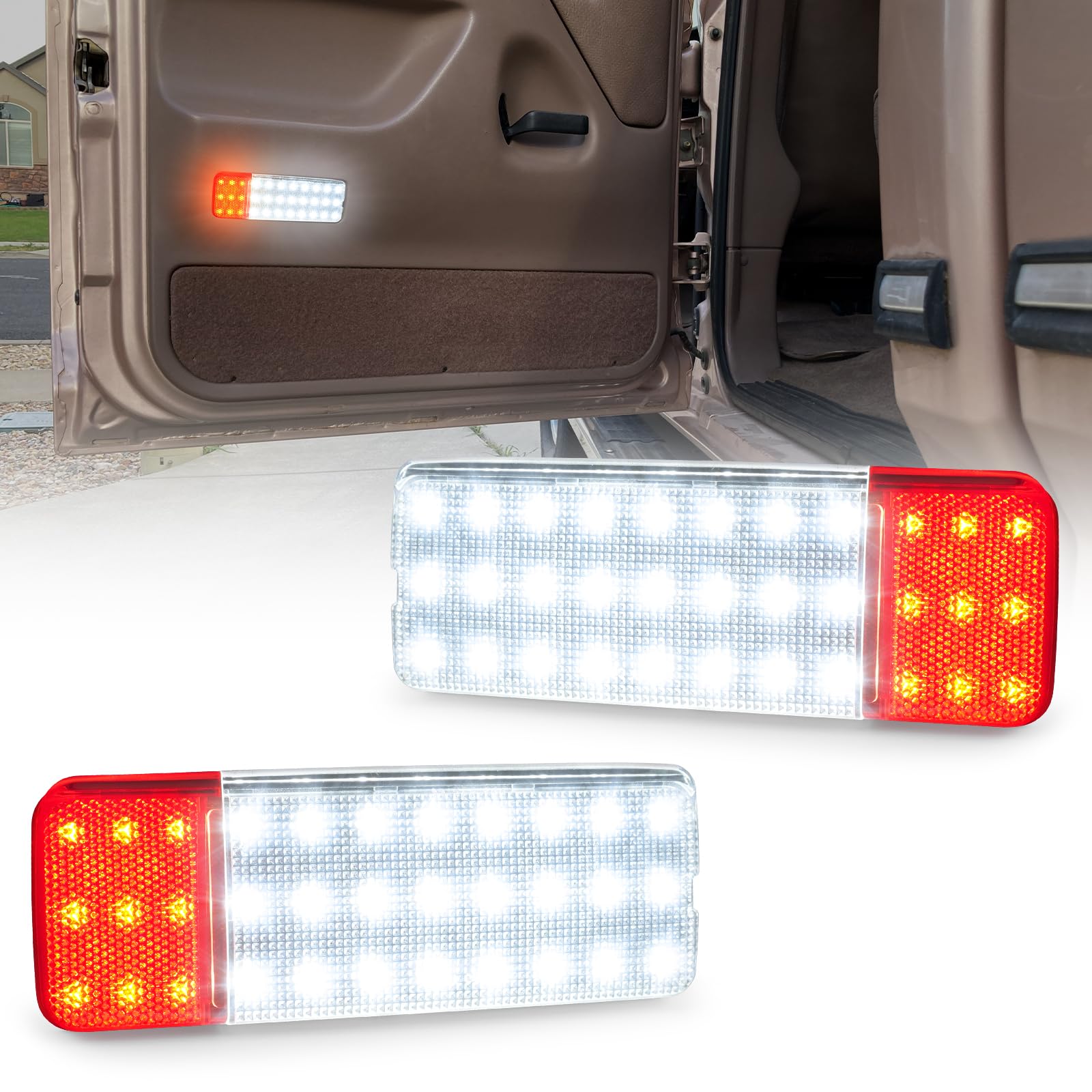 NEIFILES LED Interior Door Panel Lights Reflector Courtesy Light Compatible with Ford Bronco F150 F250 1992-1996 F350 1992-1997 5X Brighter Plug and Play