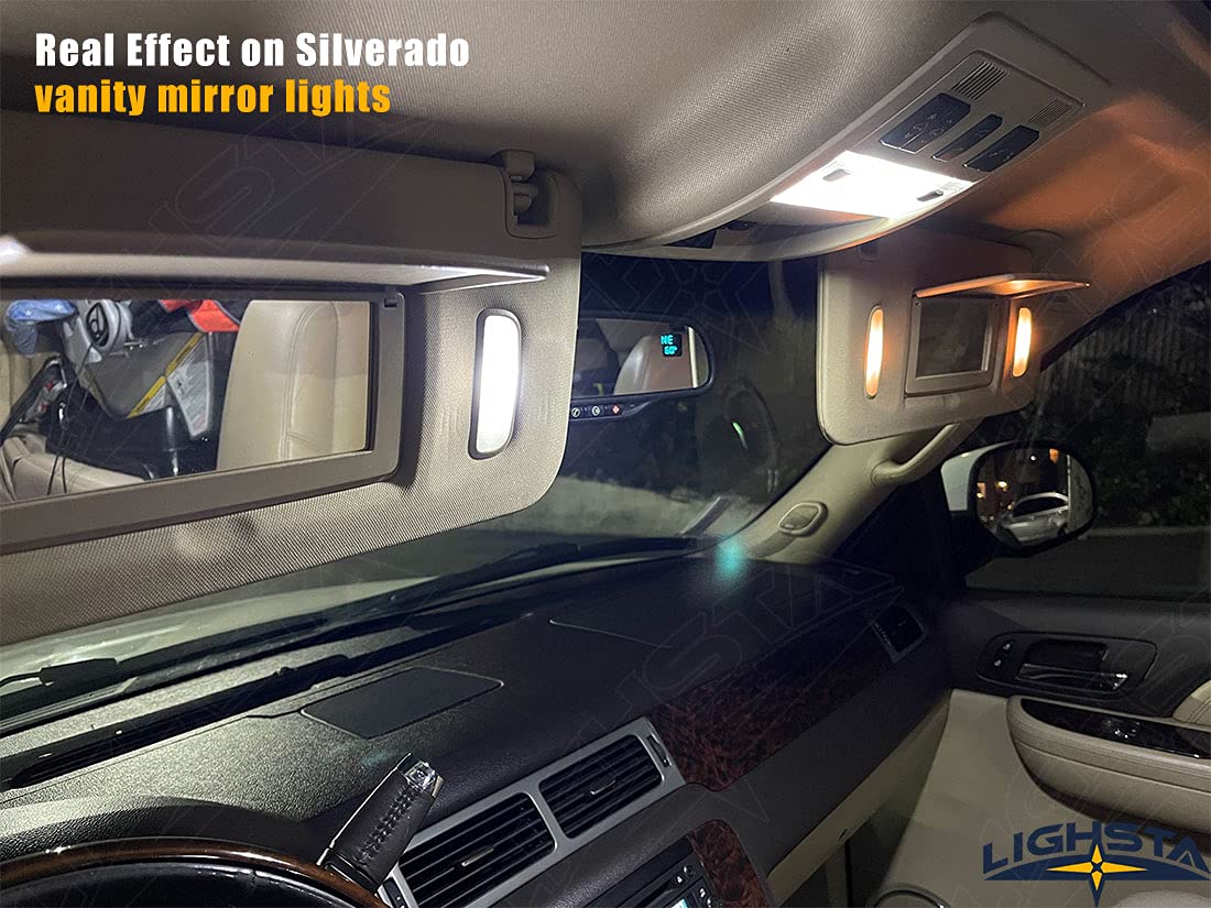 Lighsta 12Pcs Super Bright White Led Interior Light Kit Package For Chevrolet Silverado/Gmc Sierra 2007 2008 2009 2010 2011 2012 2013 + Cargo Lights + License Plate Lights And Install Tool