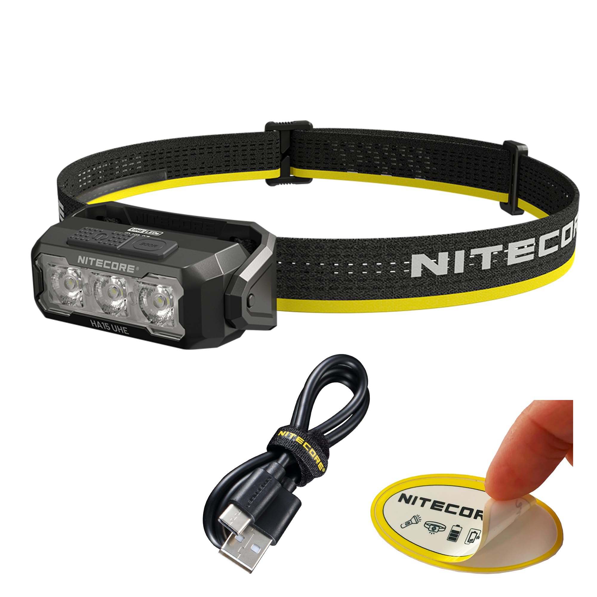 Nitecore Ha15 Uhe 400 Lumen Headlamp, With Usb-C Rechargeable Battery, Compatible With 1Xaa Battery With White And Red Beams For