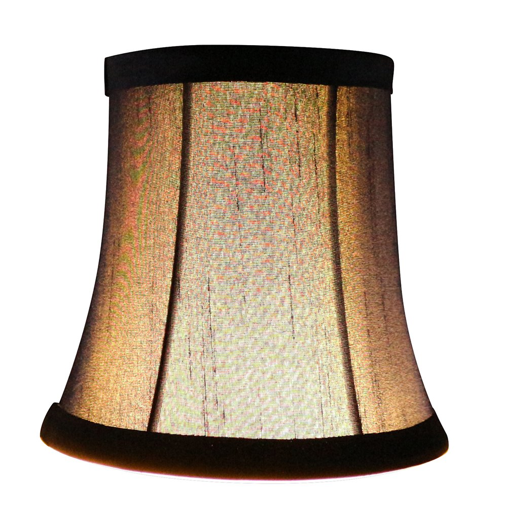 MERIVILLE Set of 6 Blue Faux Silk Chandelier Lamp Shades, Softback Bell Shape, Clip-On Fitter, 3.5in x 5in x 4.75in