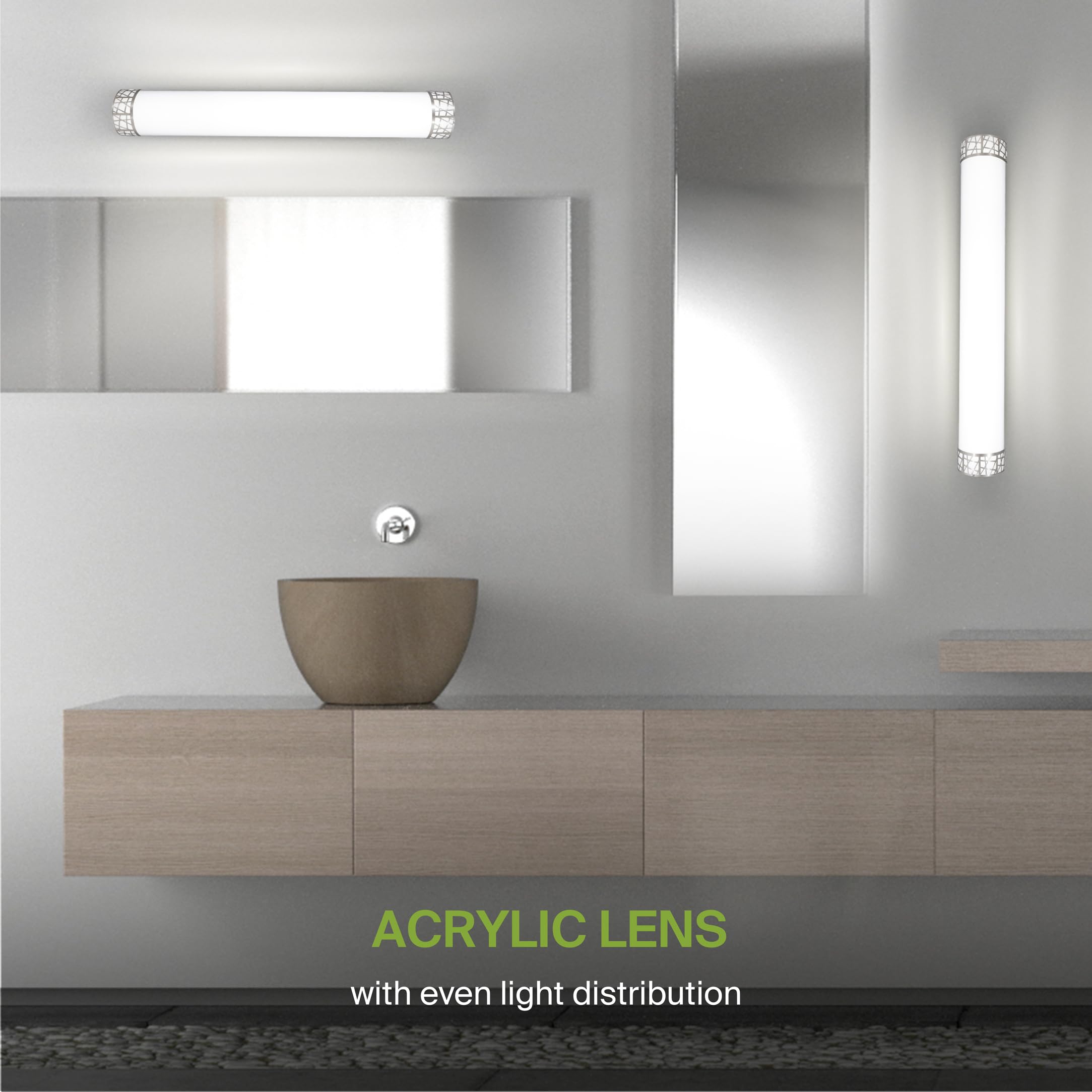 ASD 36 Inch LED Bathroom Vanity Light - Dimmable 30W, Brushed Nickel, 2 Pack, Model A-LOFT-VF-36D30NK-2p