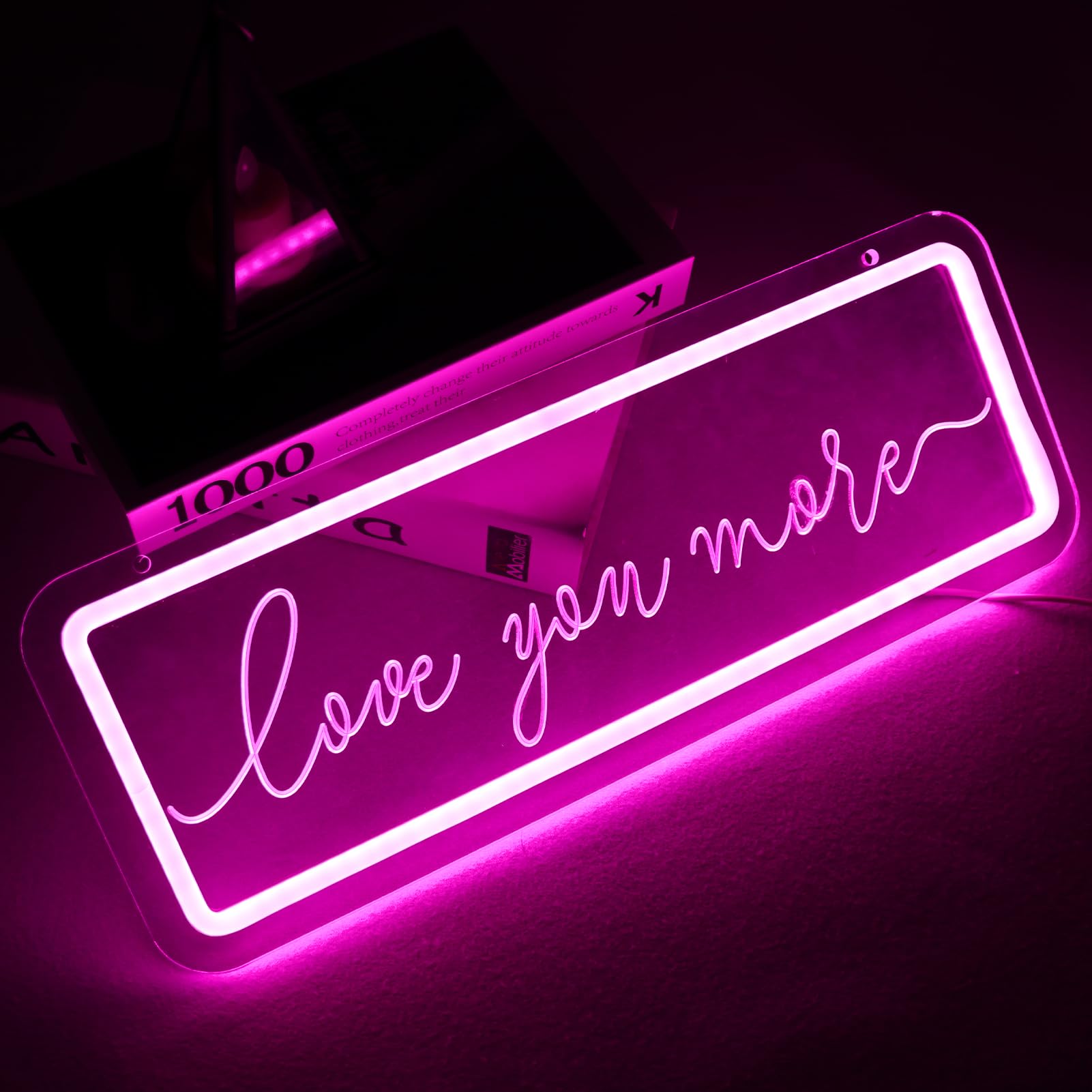 Qbanziou Love You More Neon Sign
