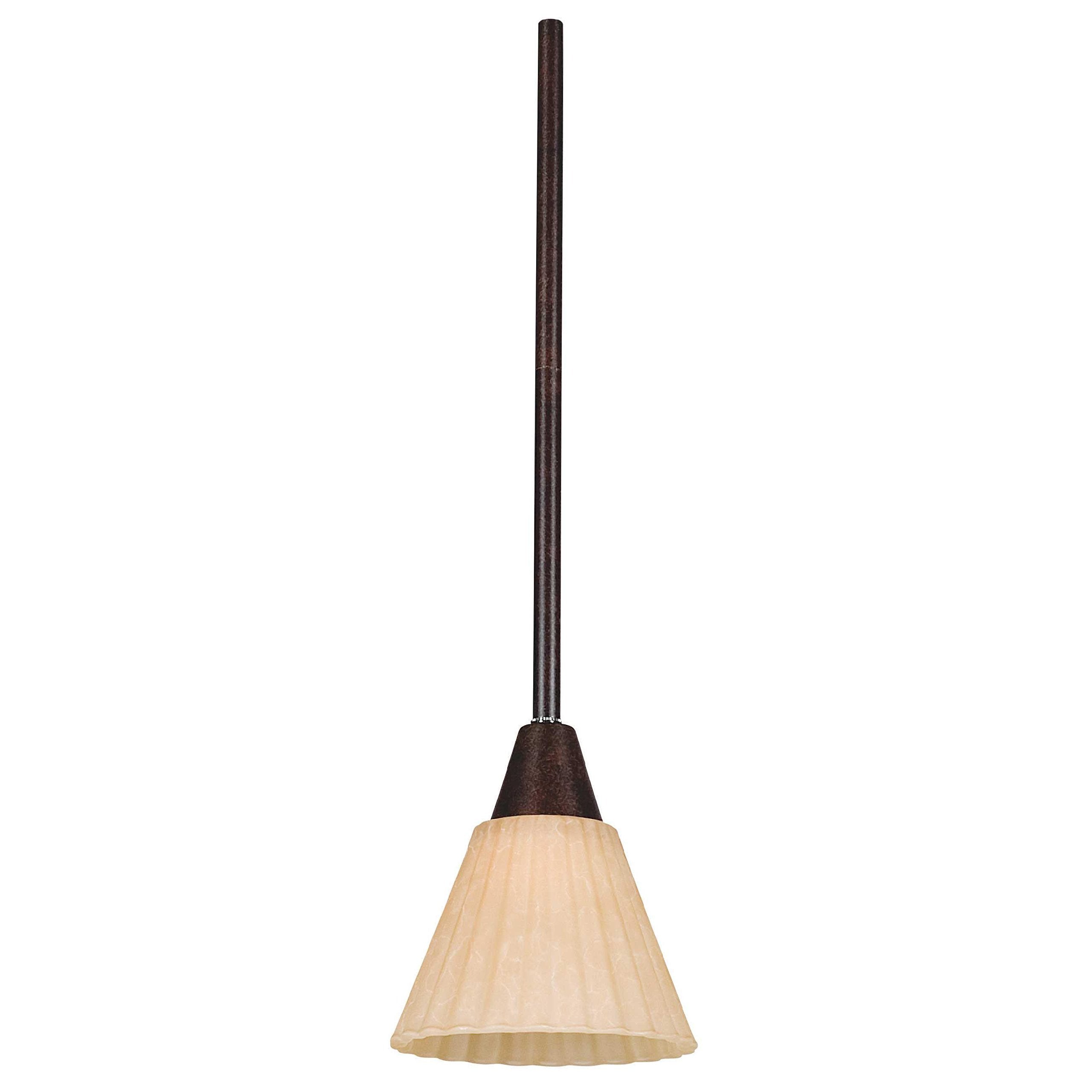 Sunset Lighting F1011-62 Pendant Light, Tea Stained Shades, Rubbed Bronze Finish, Metal