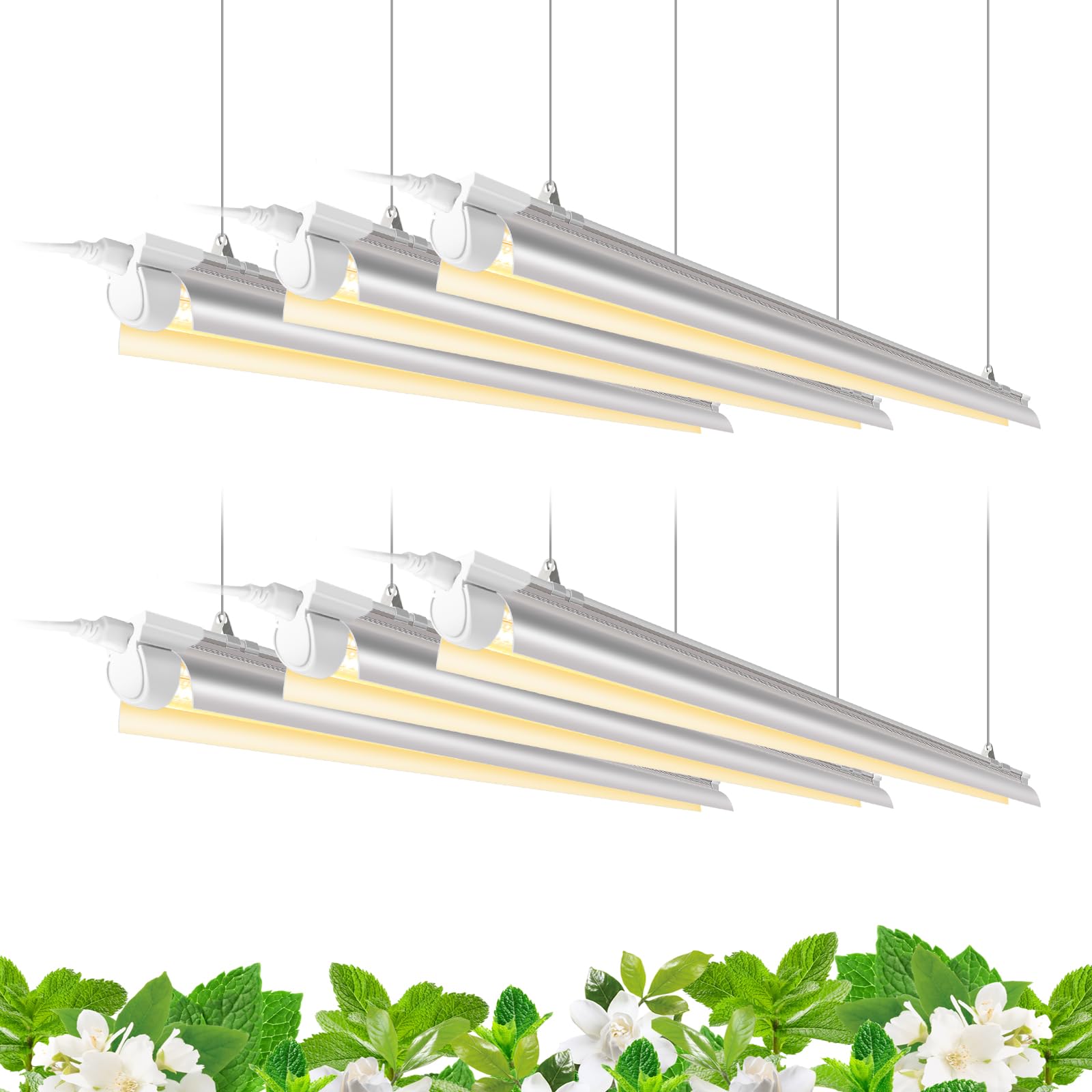 Barrina Plant Grow Light, 252W(6 X 42W, 1400W Equivalent), Full Spectrum, Led Grow Light Strips, T8 Integrated Growing Lamp Fixt