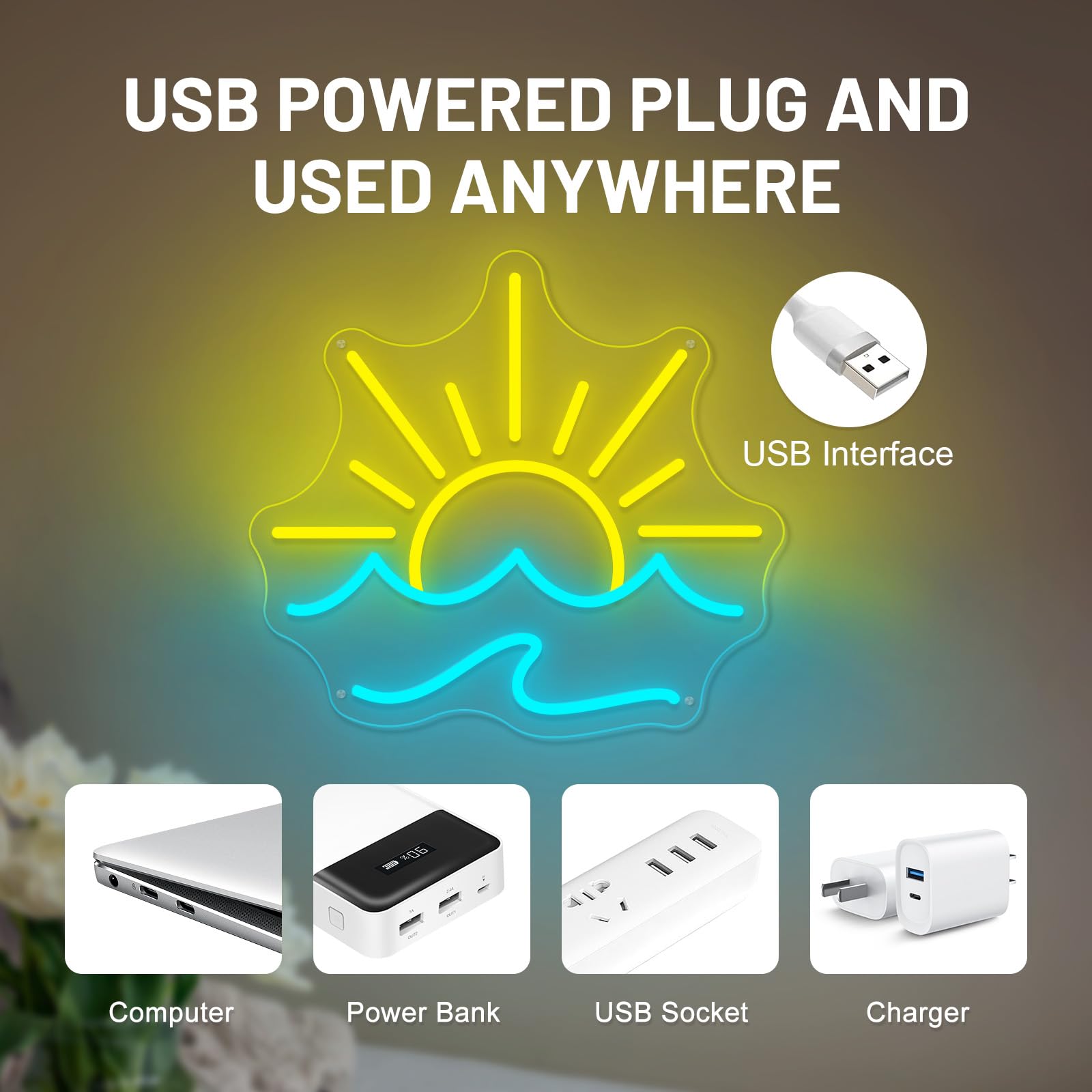 Sunrise Sunset Neon Sign Sun Wave Neon Signs For Wall Decor  Sun Night Light With Dimmable Usb Powered Led Neon Ligh Best Gifts For Kids