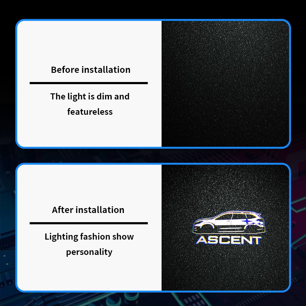 uunonaha LED Car Door Logo Lights - Puddle Lamp Projector - Ascent 01 - Compatible with Forester, Outback, Legacy - ABS Material