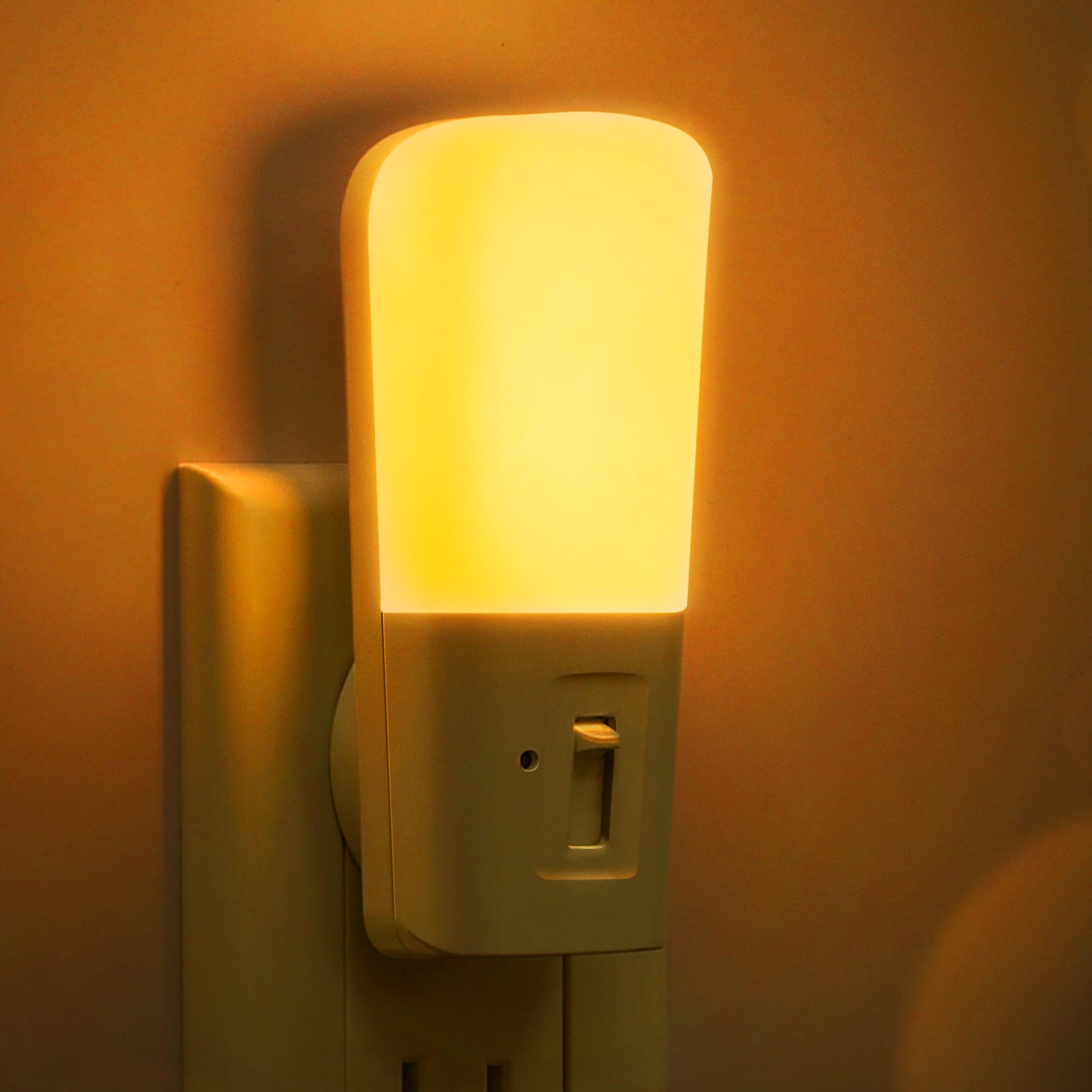LOHAS-LED Amber Night Light, Dimmable Plug in Night Light with Light Sensor, Yellow Kids Nightlights, 5-80LM Sleep Light for Nur