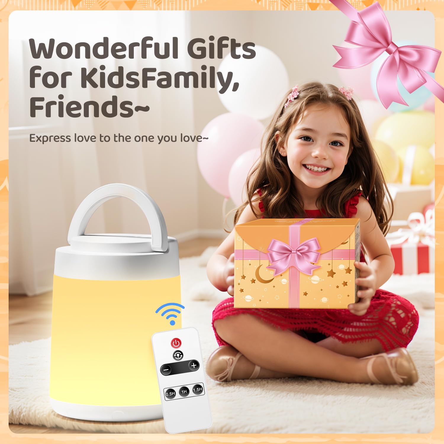 One Fire [Gifts For Kids/New Moms 10 Color Dimmable Night Light Lamp  Rechargeable Portable Night Light For Baby Nursery Lamp  Remote+Timer Touch Light  Baby Night Lights For Nursery/Bedroom
