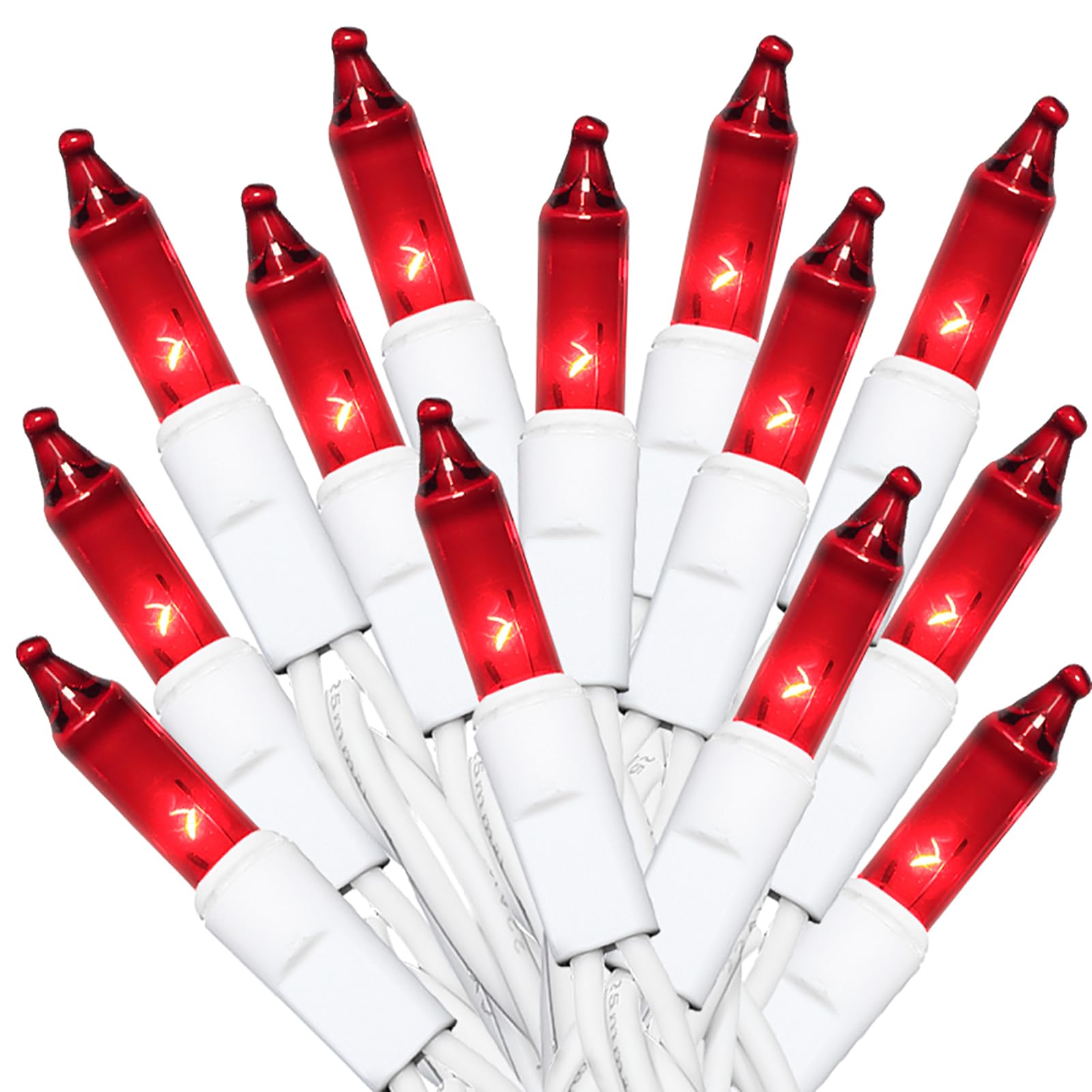 MULTI-SPARKING Red Christmas String Lights - 35 Count Incandescent Mini Red Christmas Lights for Small Tree, Crafts, Indoor and 