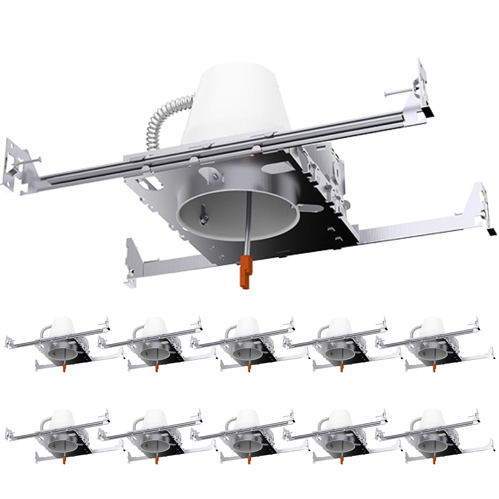 Sunco 10 Pack 4 Inch Recessed Lighting Housing Can Light New Construction, Air Tight Steel Ceiling Can, 120-277V, Hard Wired, TP