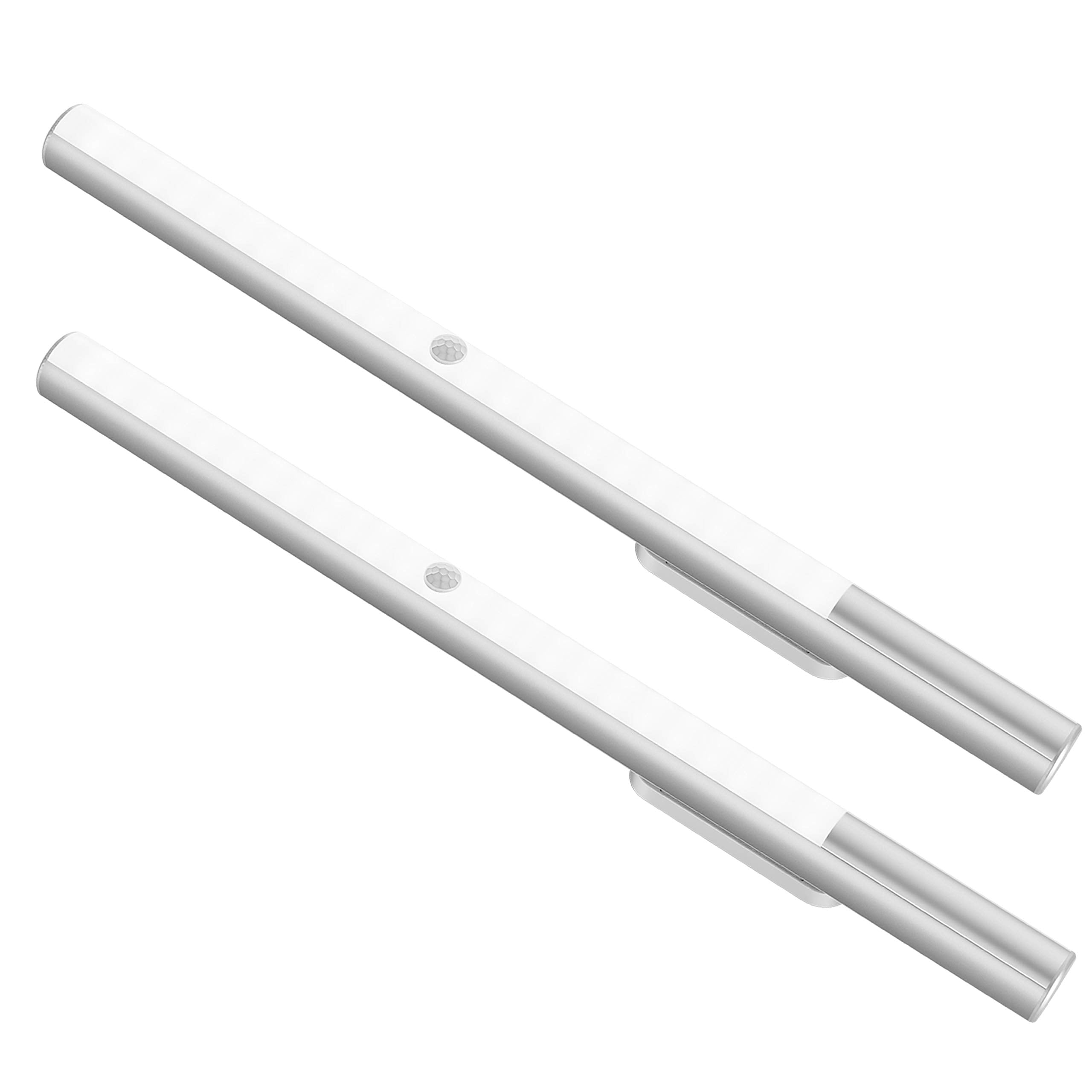 Reoshine Under Cabinet Lights Motion Sensor Light Indoor, Battery Powered Led Lights, 4500Mah Usb C Rechargeable Under Cabinet Lighting Wireless, 6000K Cool White, 180 Days Battery Time (2 Pack)