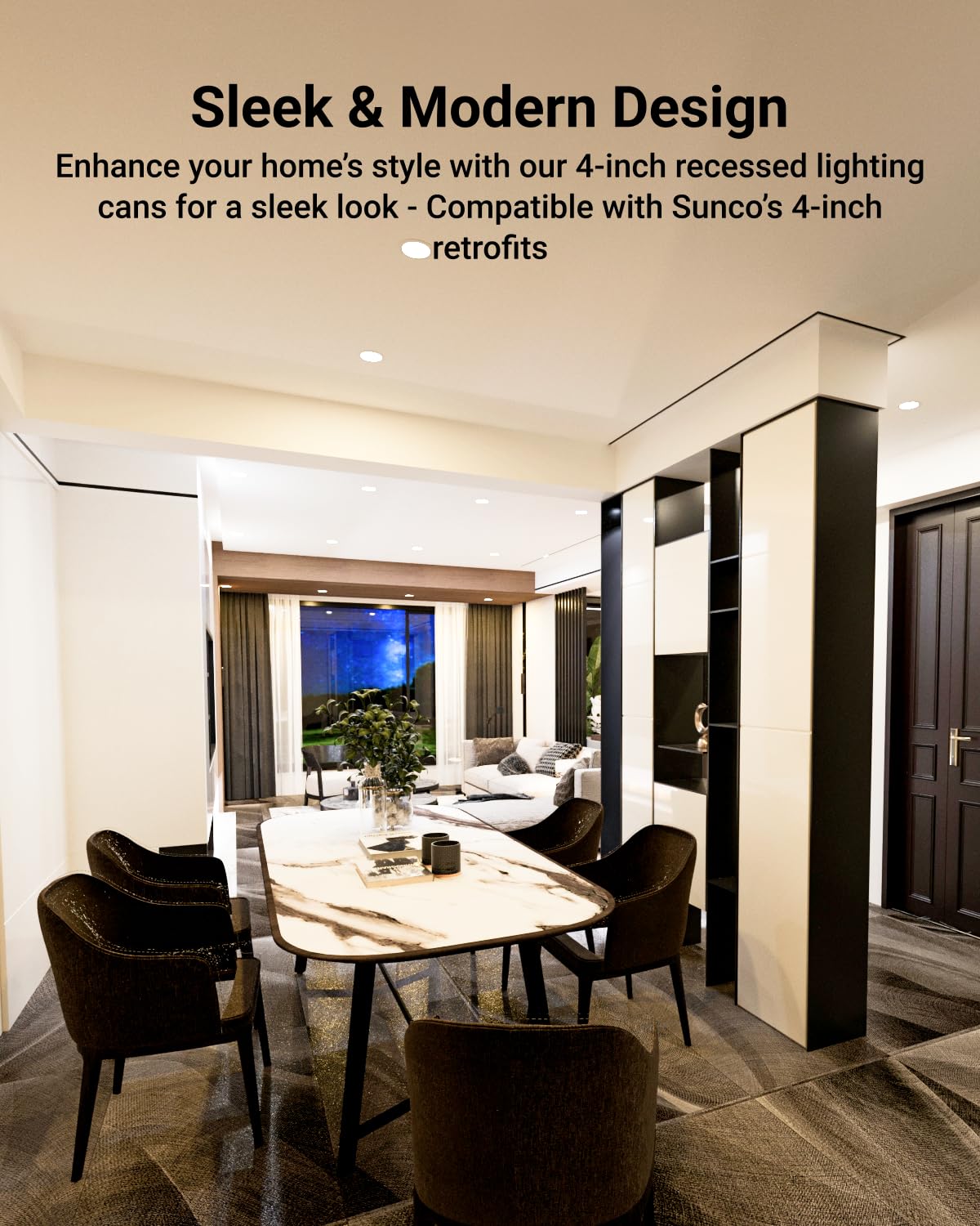 Sunco Can Lights For Ceiling 4 Inch Remodel Recessed Lighting Housing 120-277V Tp24 Connector Included Air Tight Steel Can Easy Install, Ic Rated, Ul Listed 4 Pack