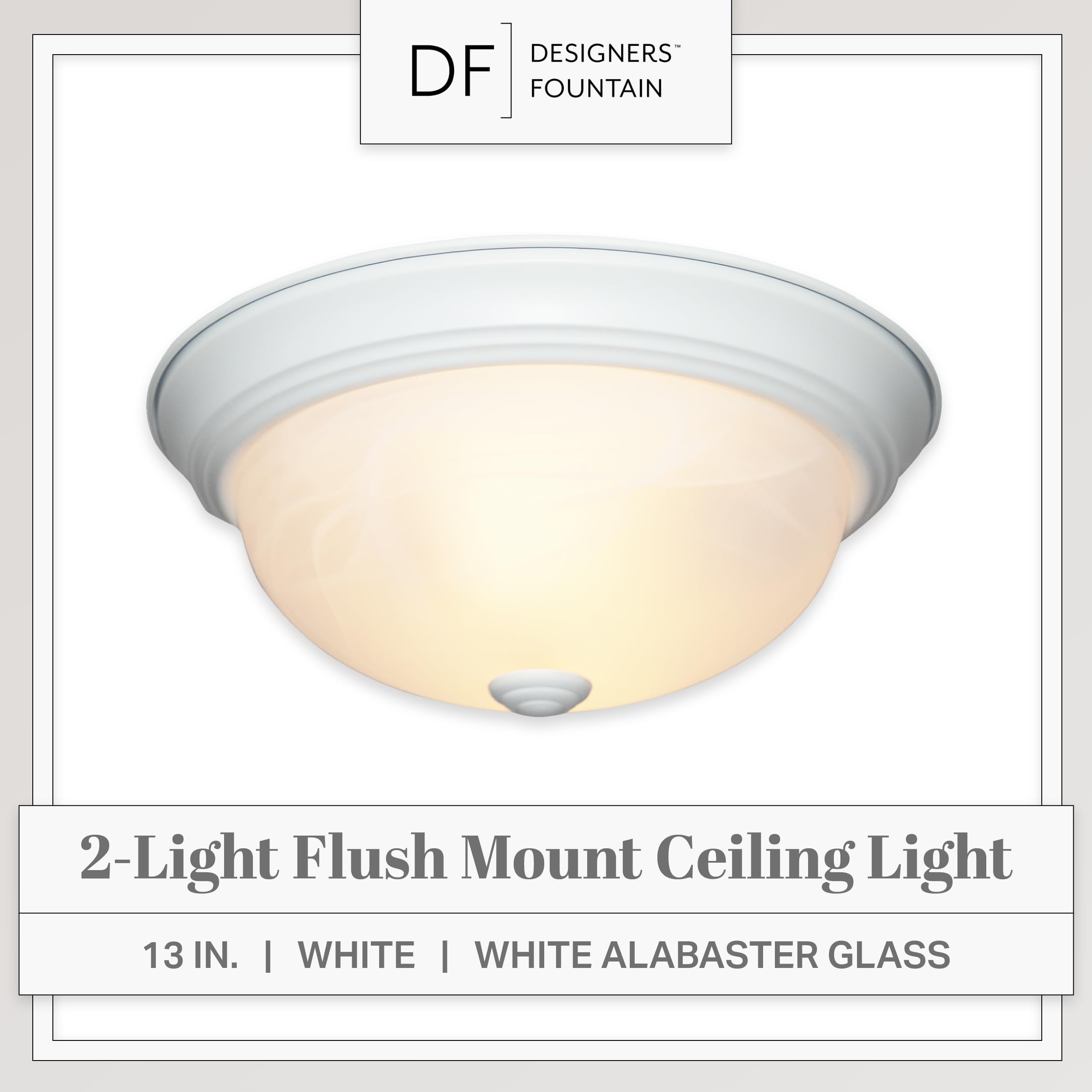 Designers Fountain 1257M-Wh-Al Today'S Home Flush Mount Ceiling Light, 13 In, White