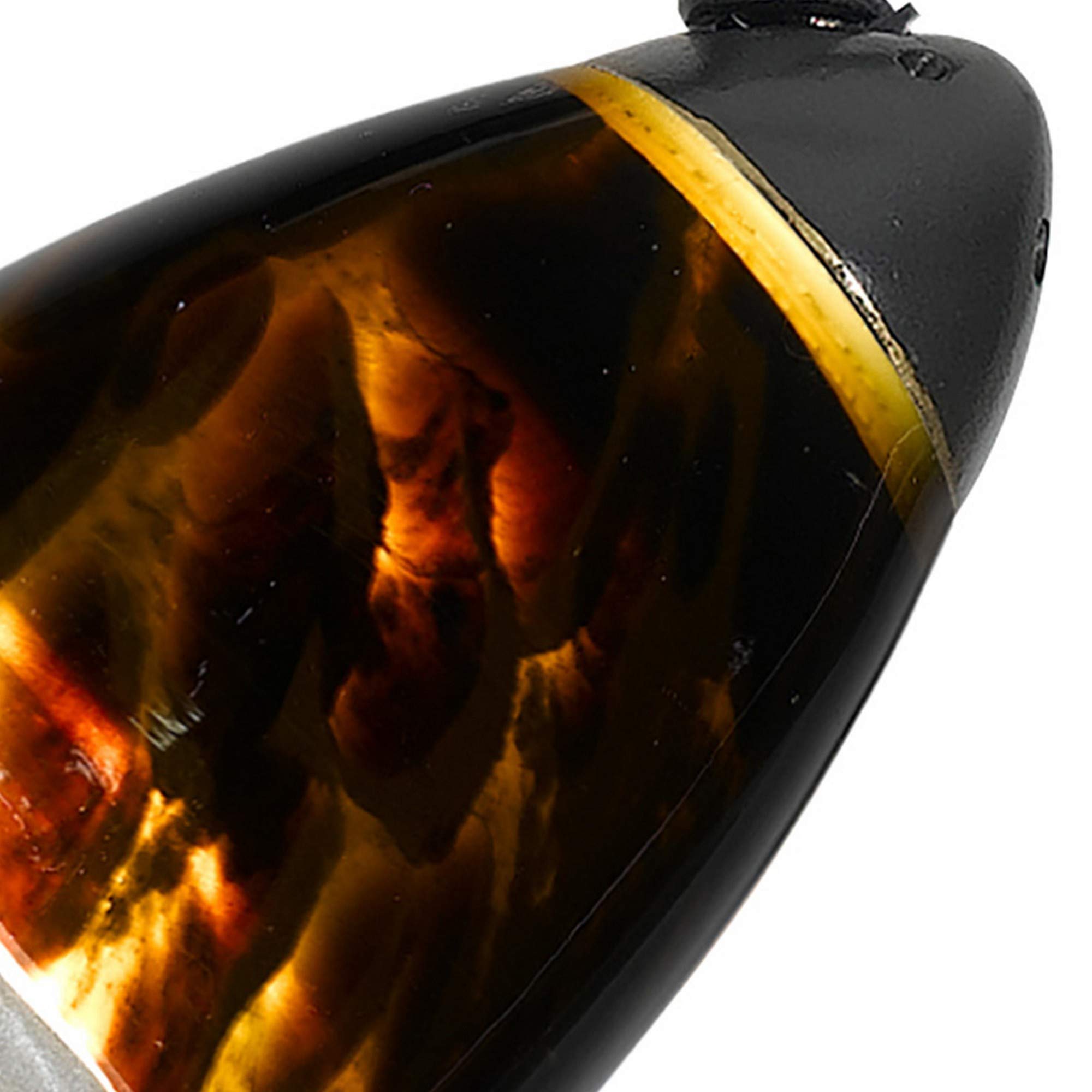 Benzara Hand Blown Glass Shade Track Light Head, Metal Frame, Gold and Bronze, Model BM220757