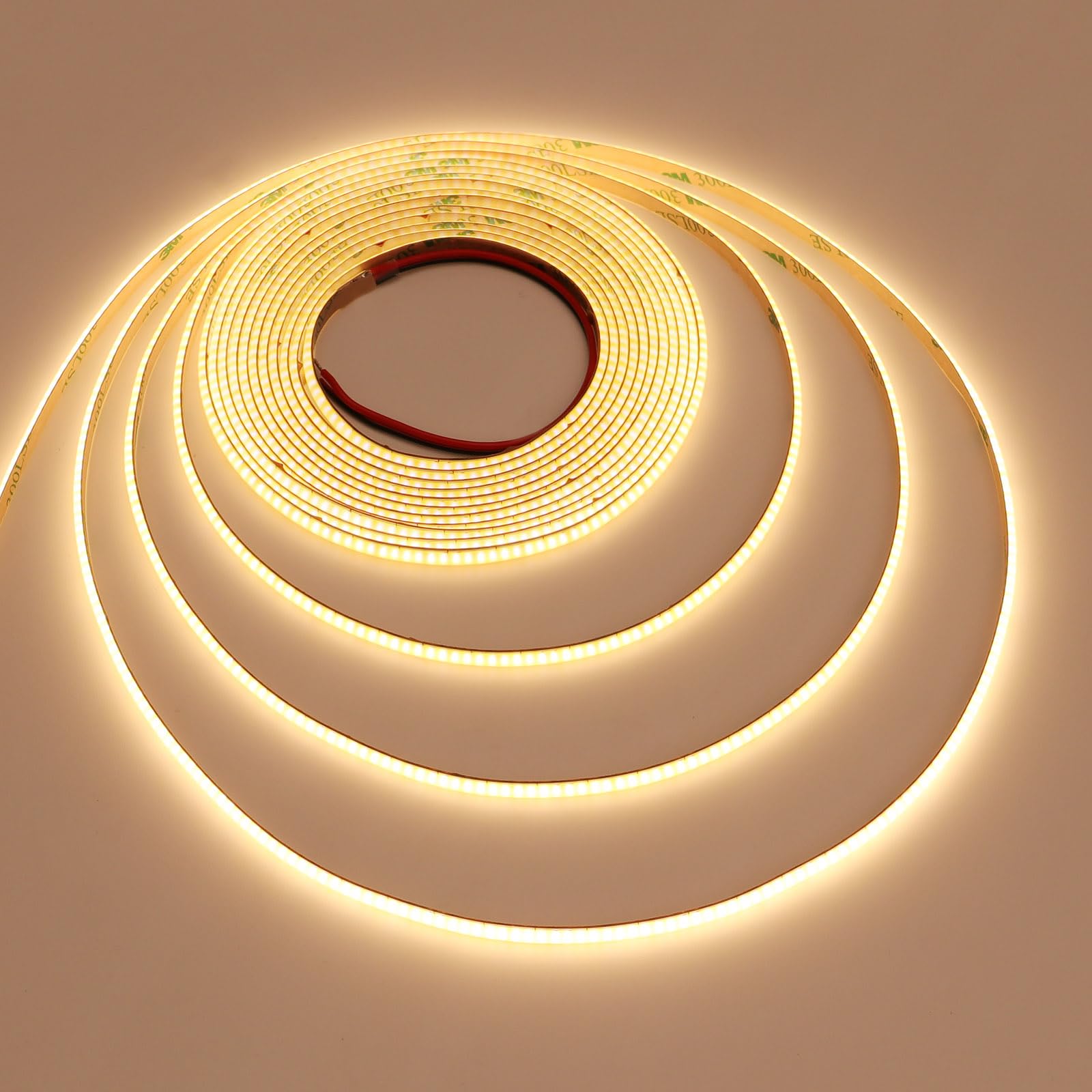 Topai 5V Cob Led Strip Narrow 5Mm Width Warm White 3000K Cri 90+ Dotless 16.4Ft 400Leds/M High Density Cuttable Flexible Led Tape Light For Cabinet Home Diy Lighting Projects