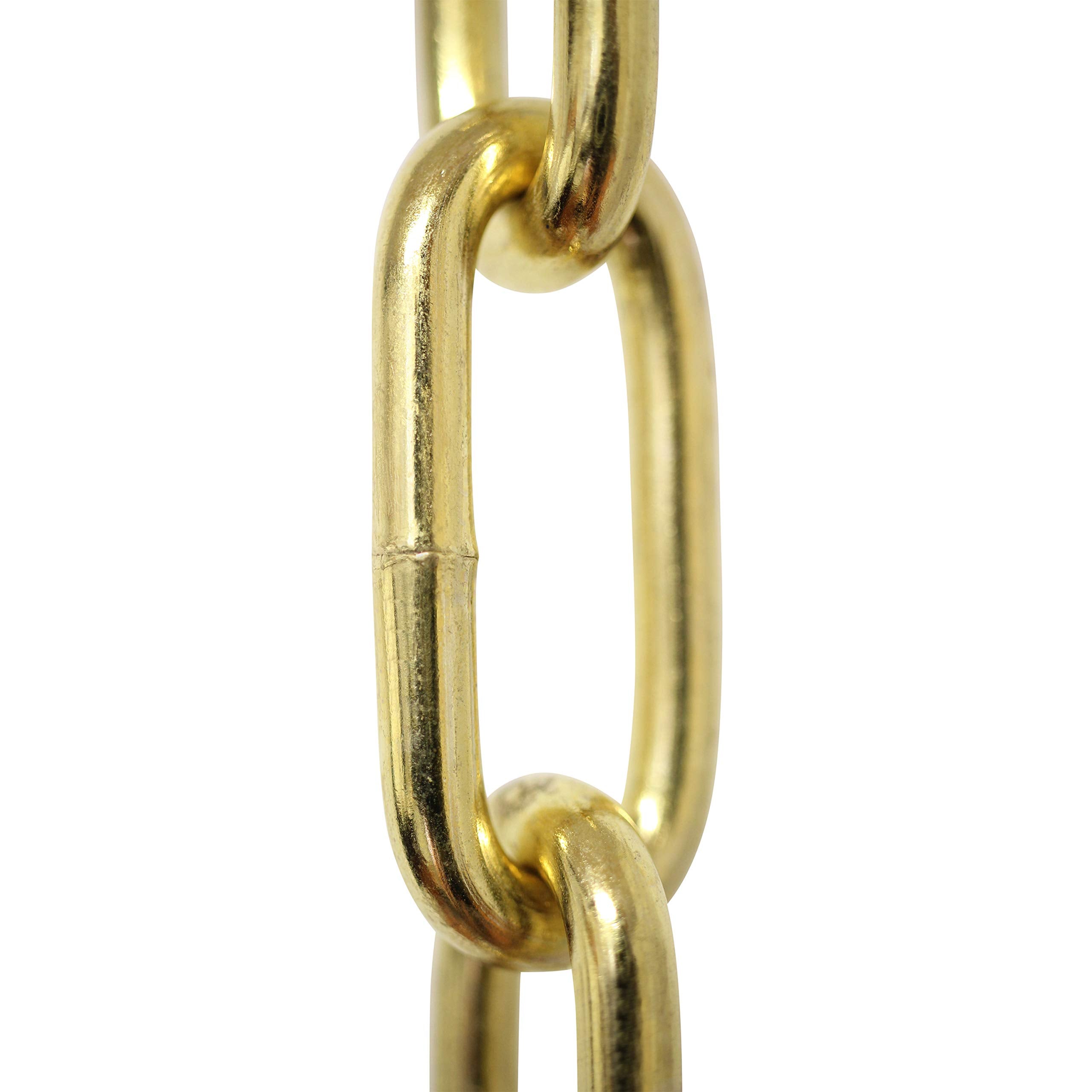 RCH Hardware CH-S59-06-PB-10 |3 Gauge Decorative Solid Steel Oval Link Fixture Chain | 10 Foot Increments | Polished Brass Finis