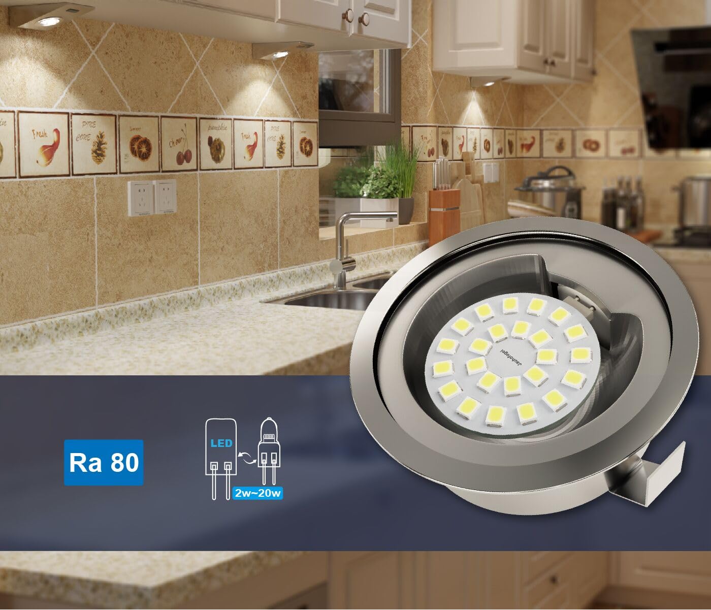 JAUHOFOGEI G4 LED Bulb 2W Replacement - Daylight White 6000K - 12V AC/DC - 6 Pack