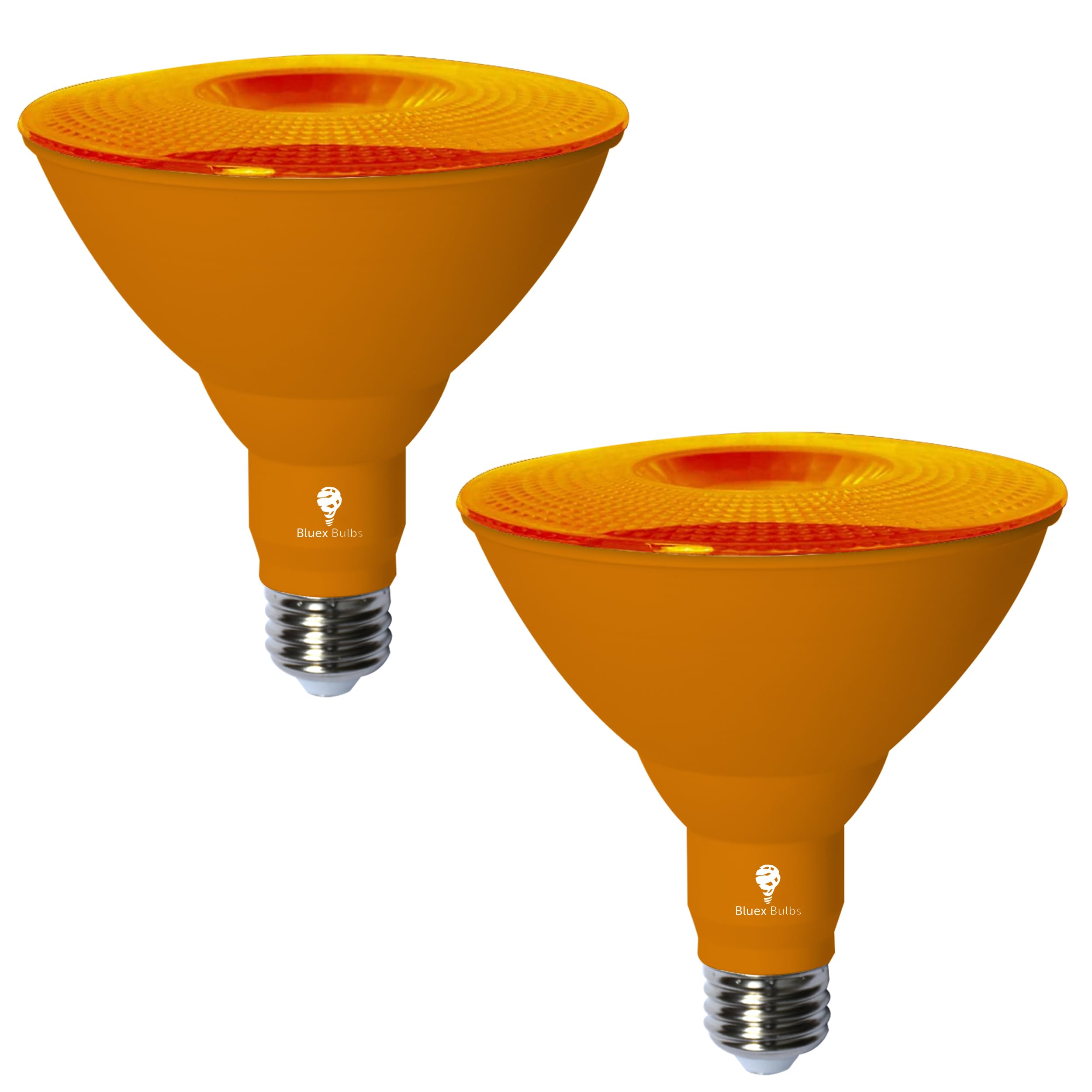 2 Pack Led Par38 Flood Orange Light Bulbs - 18W (120Watt Equivalent) - Dimmable - E26 Base Orange Led Lights, Party Decoration