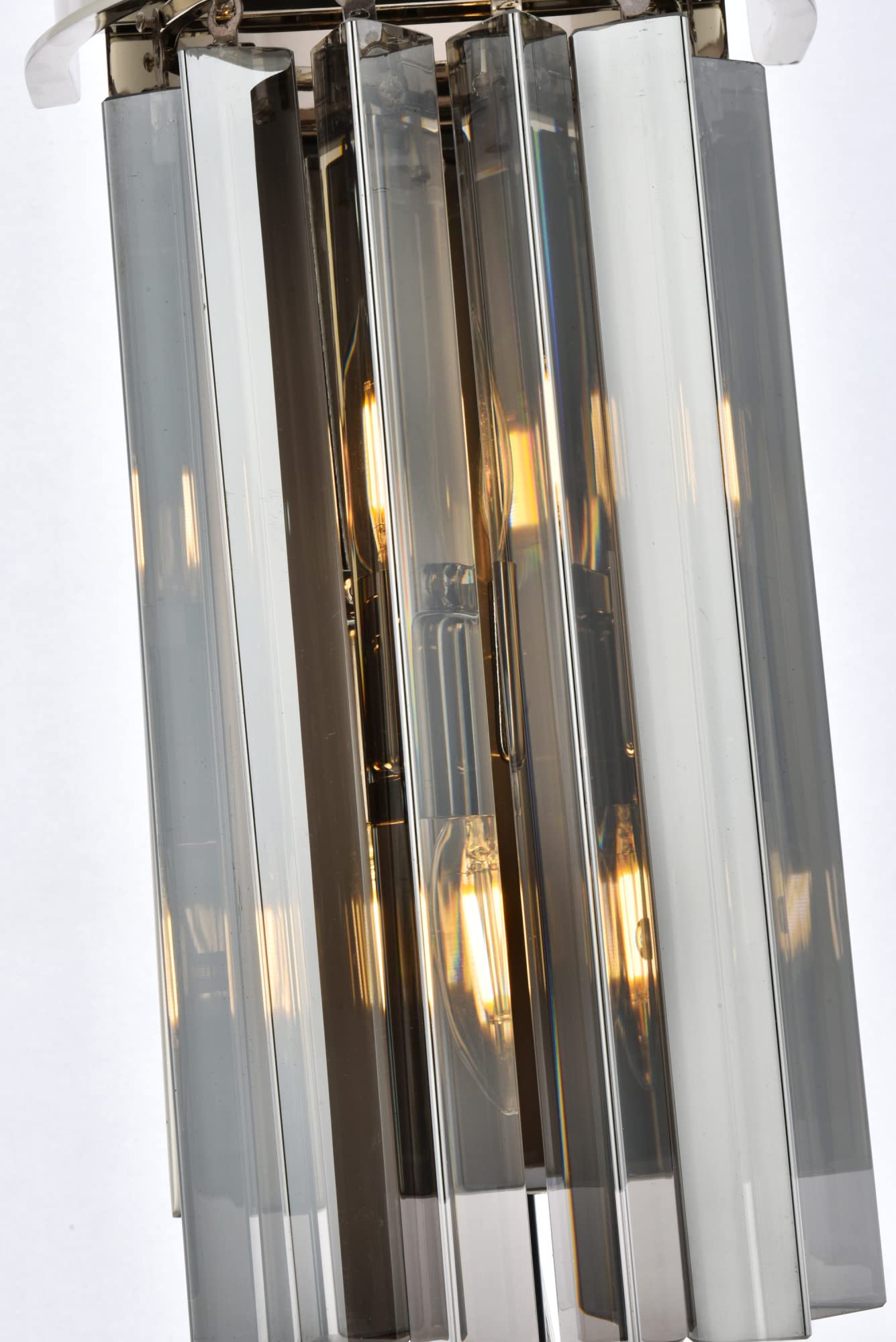 Elegant Lighting Sydney Collection 2-Light Wall Lamp with Royal Cut Silver Shade Crystals, Polished Nickel Finish