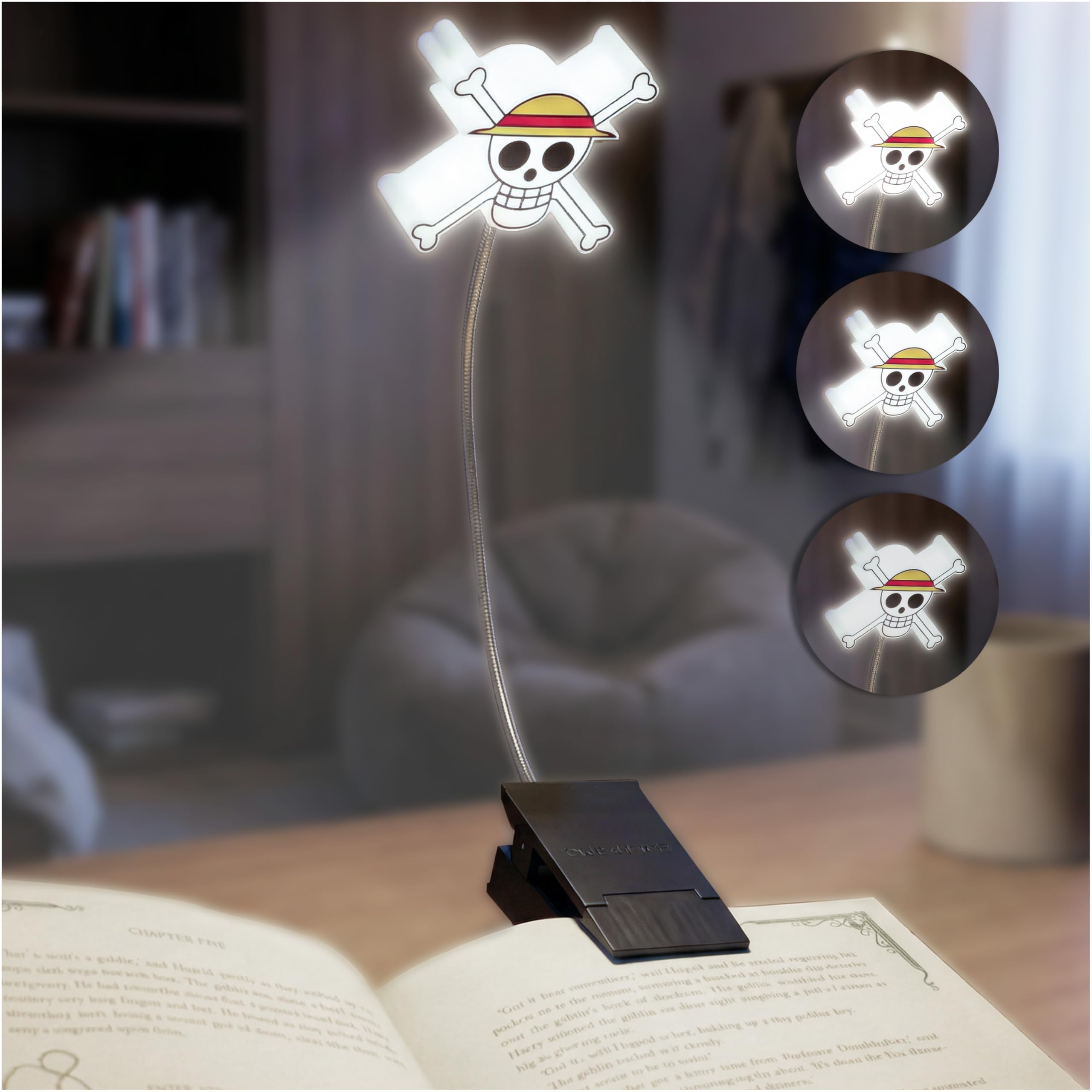 Get Trend One Piece 3D Book Light for Reading at Night, Clip On 360 LED Reading Lights in Bed, Eye Caring 3 Dimming Brightness, 