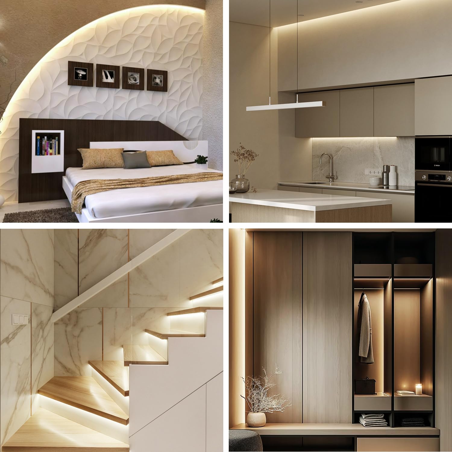 Yeewhale Cob Led Strip Lights 50Ft,3000K Dc 24V Dimmable Warm White Flexible Led Rope Lights For Bedroom,With Remote And App Control Led Lights Strip For Living Room, Shelf, Cabinet