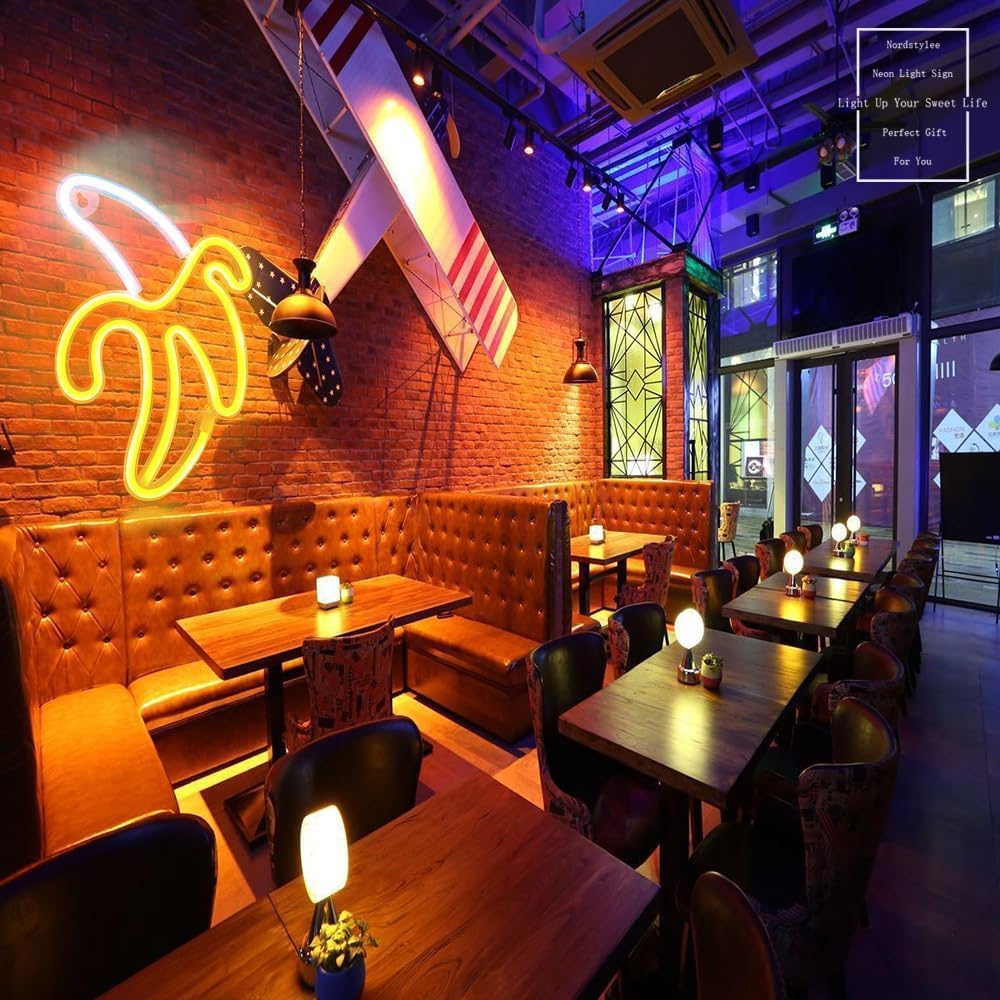 Enuoli Led Banana Neon Signs Decorative Neon Light Usb Or Battery Operated For Home Banana Night Light Art Banana Neon Wall Deco