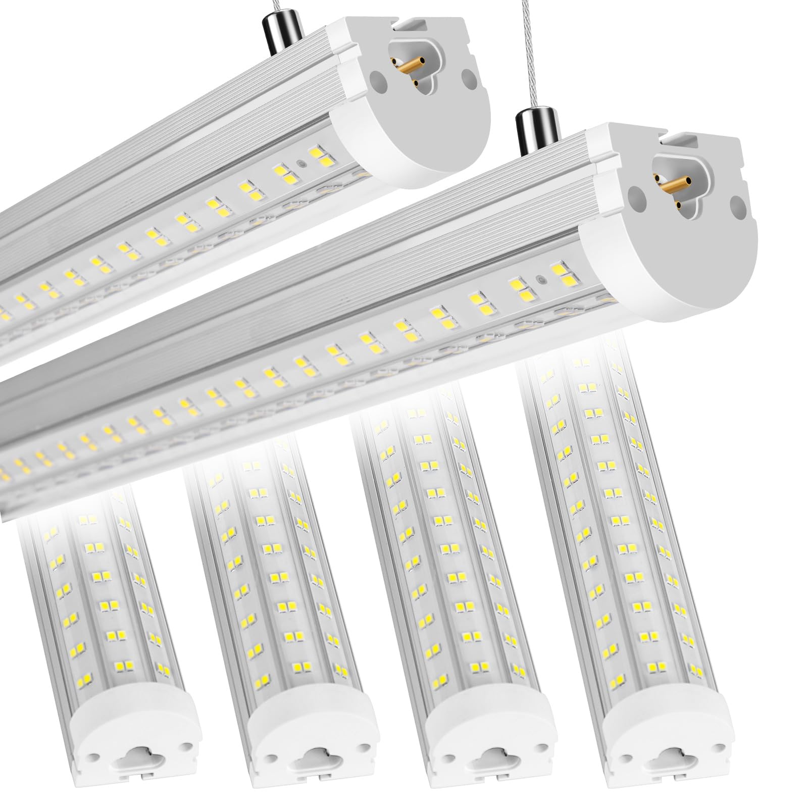 Phiwicsh 8FT LED Shop Light, U Shape 125W Integrated LED Tube Light, 6500K Clear White, 20000LM Super Bright LED Lighting, Flush