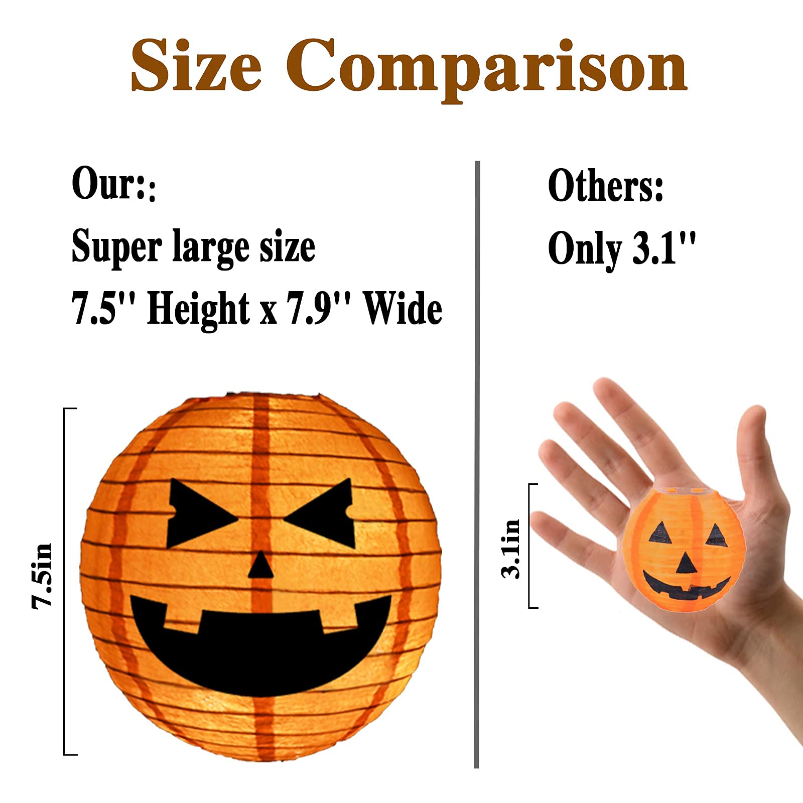 Bunny Chorus Extra Large Jack O Lanterns Halloween Decorations Outdoor Pumpkin Decor Paper Lanterns with Lights Pumpkin Lights w