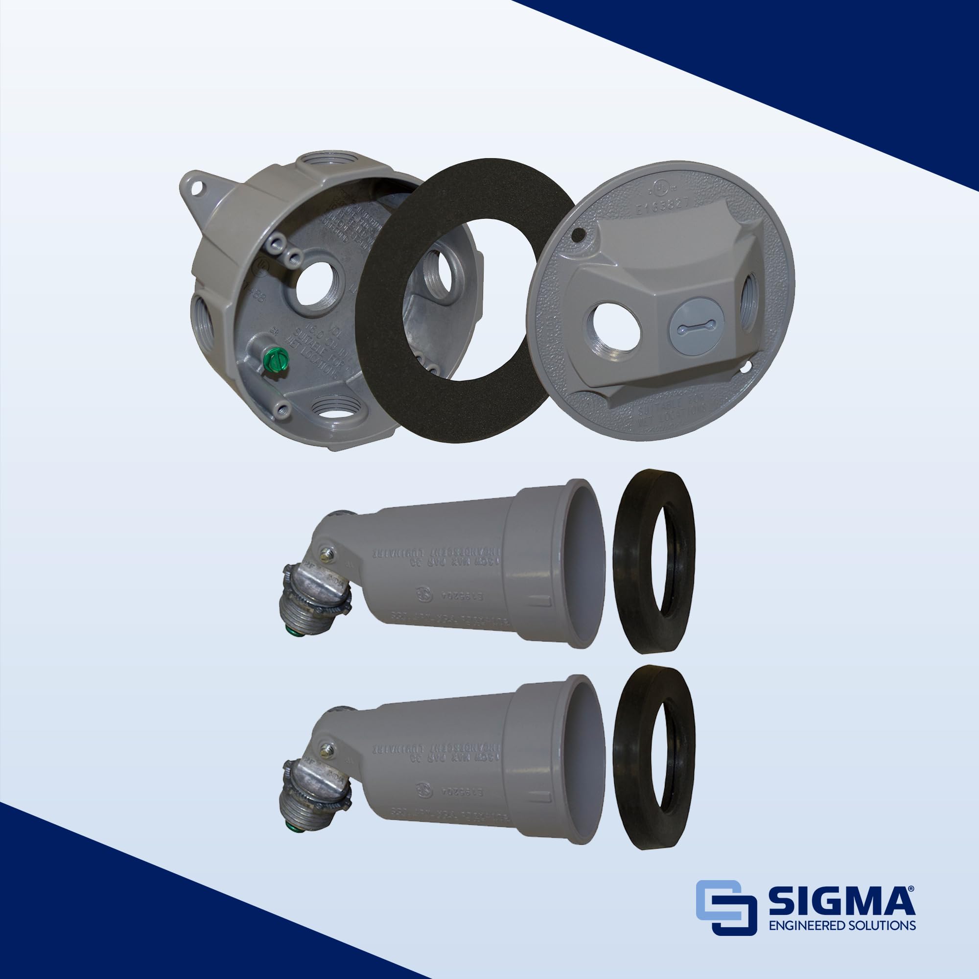 Sigma Electric 16795 Die Cast Aluminum Switch Controlled Lamp Holder Kit Hardwired, No Size, Gray