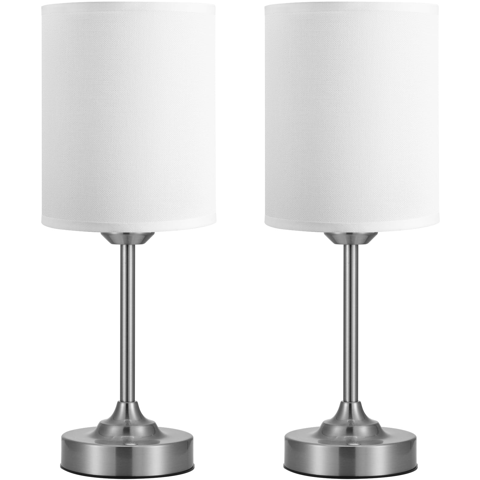 Touch Control Cordlss Table Lamp  Usb-C Rechargeable Lamp With Stepless Dimming  4000Mah Battery Operated Bedside Lamp For Bedroom  Living Room  Night Light & Emergency Lighting  Silver  2 Pack