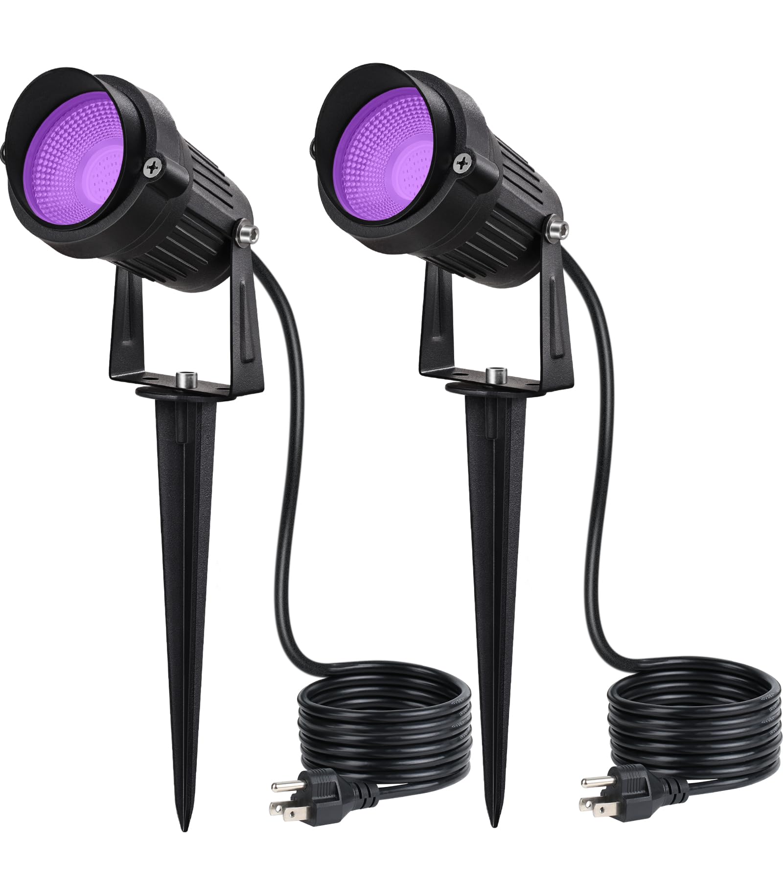 Sunvie 10W Led Black Light Spotlight - Waterproof Purple Light For Halloween & Glow Parties, 2-Pack