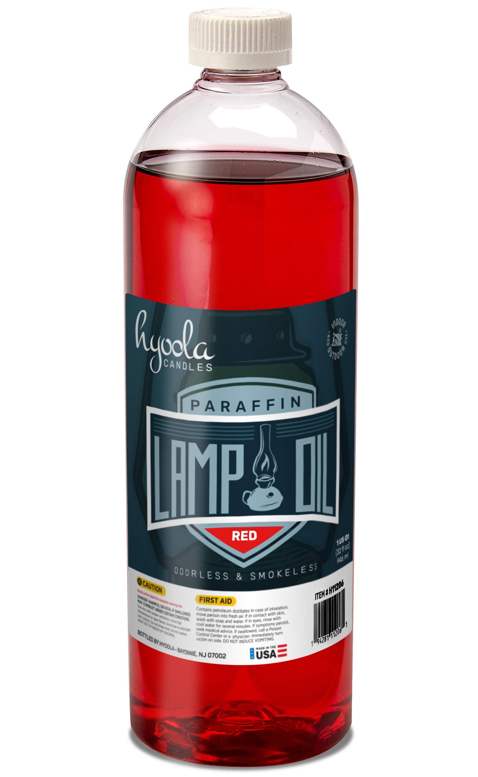 Hyoola Candles Liquid Paraffin Lamp Oil - Red Smokeless, Odorless, Ultra Clean Burning Fuel for Indoor and Outdoor Use - Highest Purity Available - 32oz