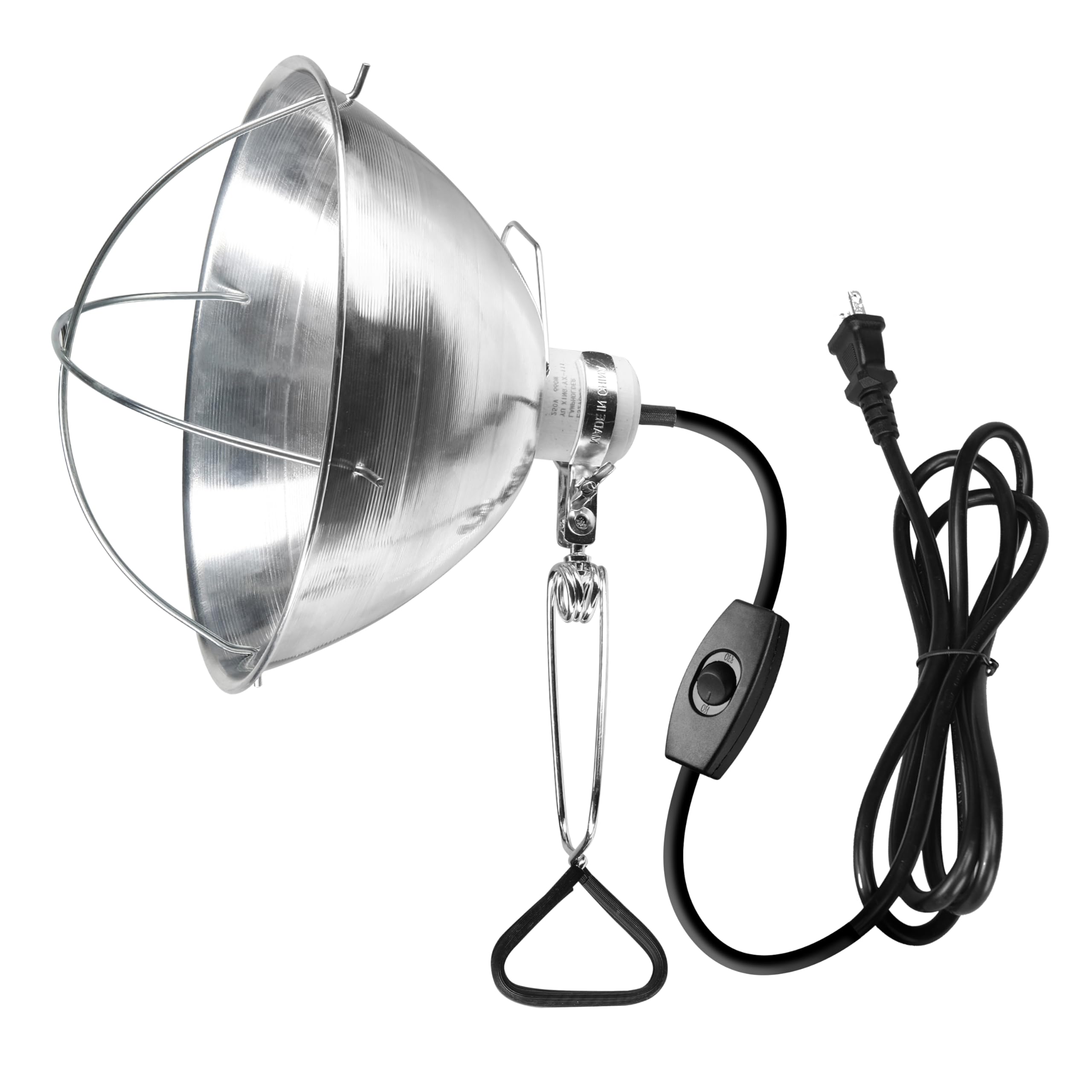 Simple Deluxe Clamp Lamp Light Socket with 10.5 Inch Aluminum Reflector and Bulb Guard, Suit for Max 250 Watt Lamp (No Bulb Incl