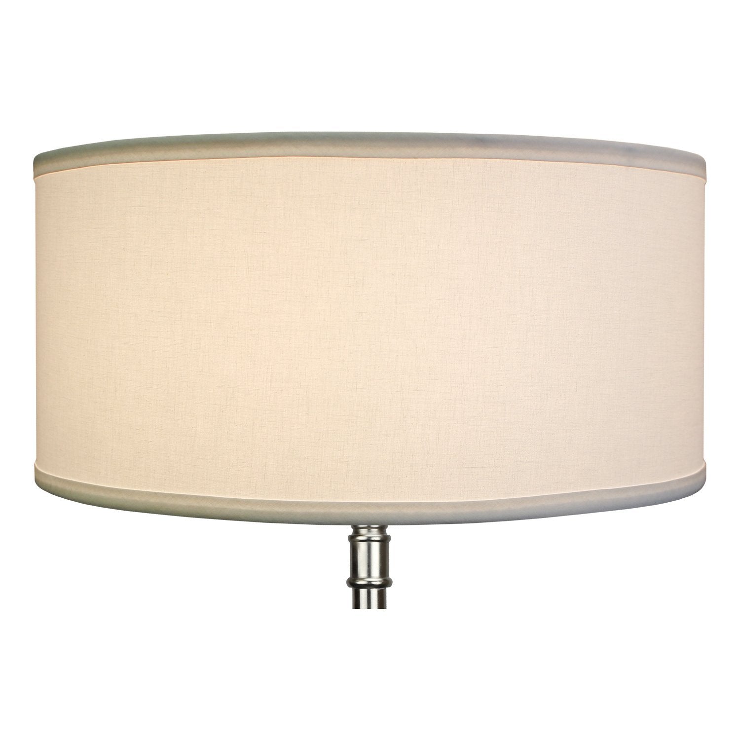 FenchelShades.com Cylinder Drum Lampshade, 17in Top & Bottom Diameter, 8in Height, Fabric, White, Model 17-17-8-W-L-WHI