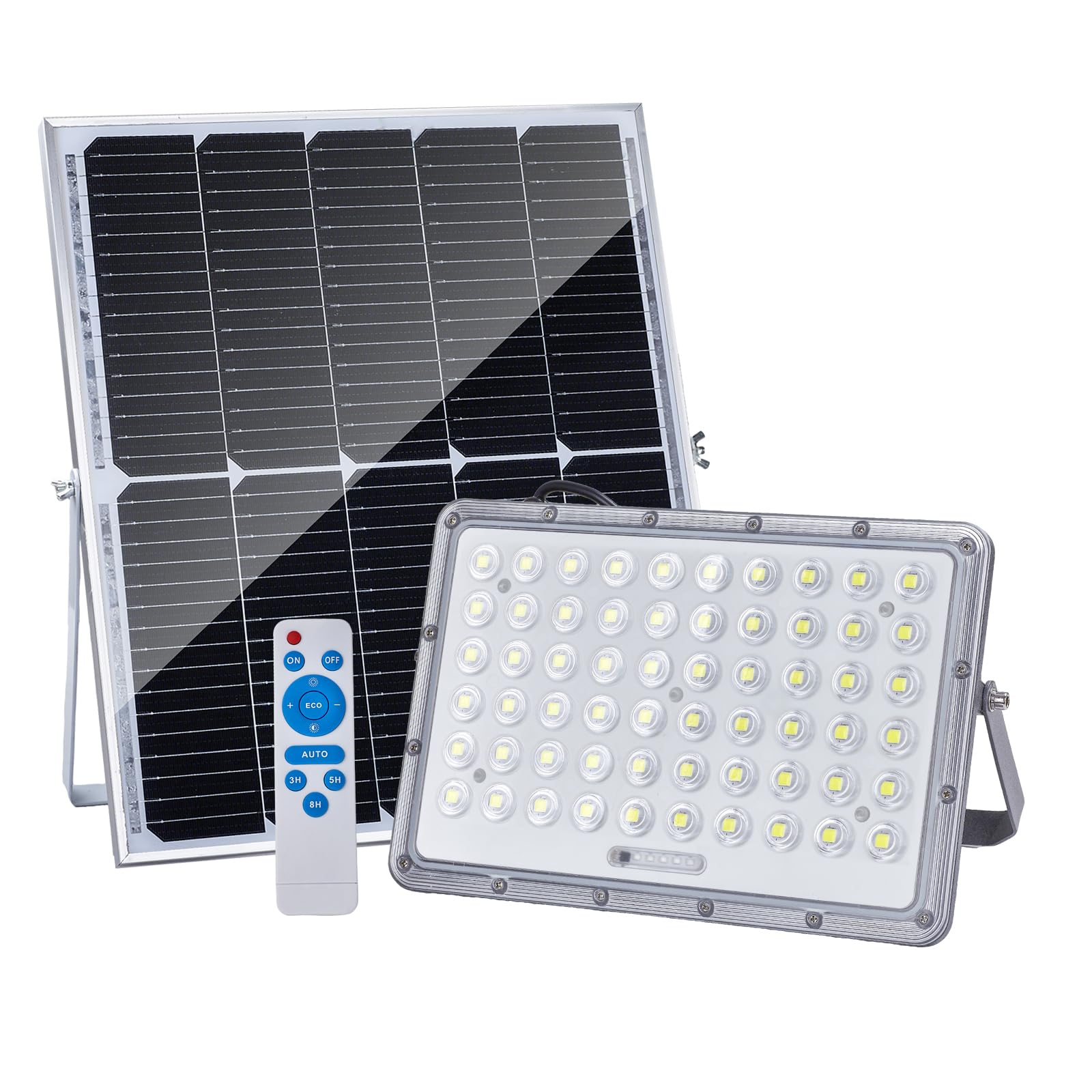 Stanlips 200W LED Solar Flood Lights  10000mah 8000K Street Flood Light Outdoor IP66 Waterproof with Remote Control Security Lighting for Parking Lot  Yard  Garden  Swimming Pool  Pathway