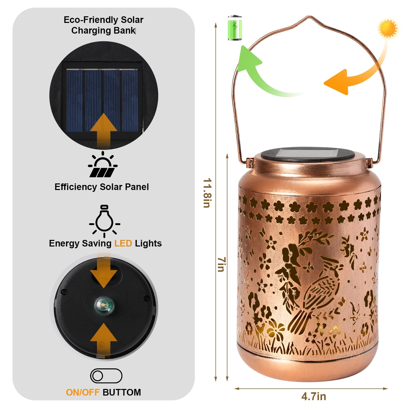 Cardinal Solar Lantern Outdoor Cardinal Decor Garden Decor Waterproof Light Hanging Solar Lights Yard Decor  Christmas Gifts  Gifts For Women  Gifts For Mom  Gifts For Grandma