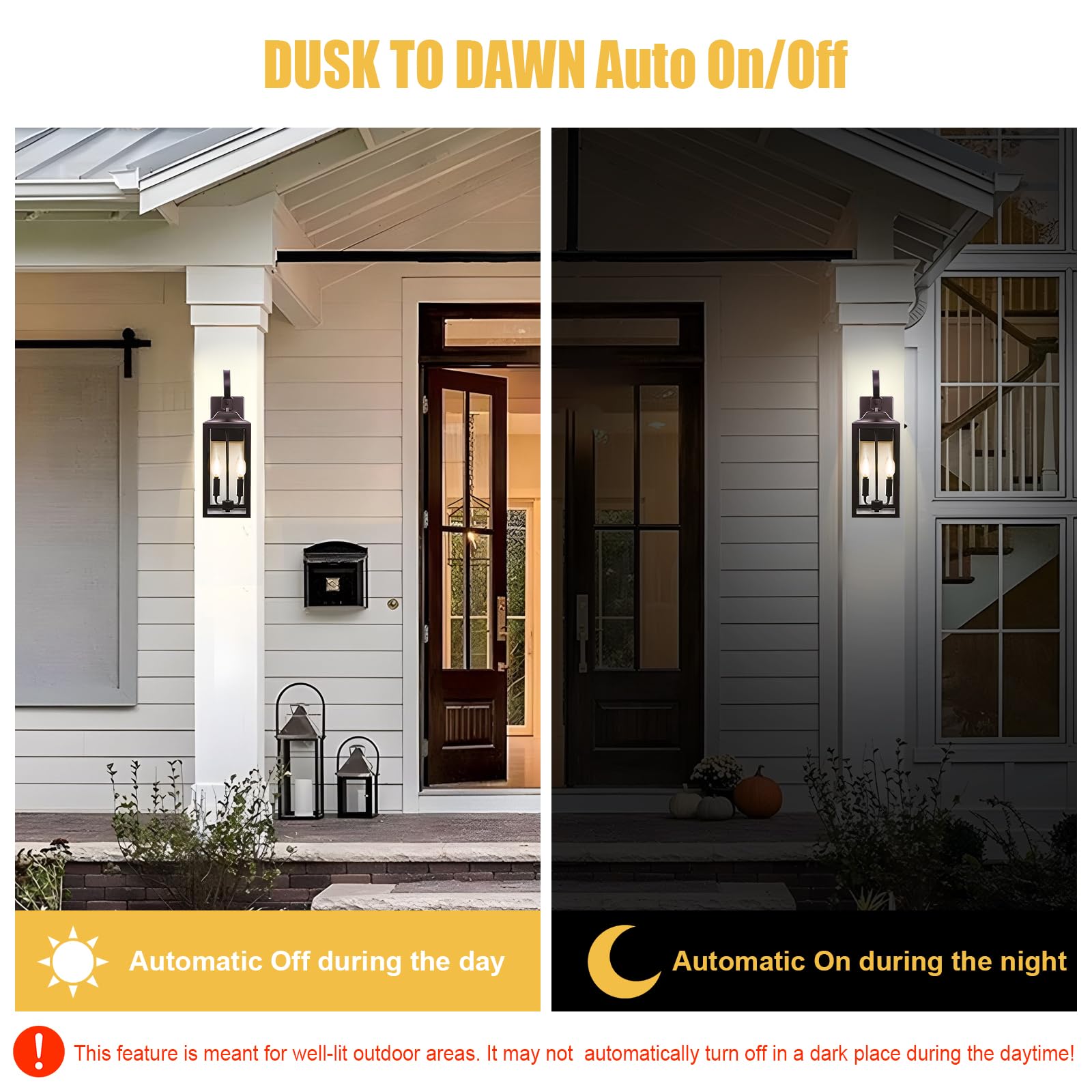 Qualilux Dusk to Dawn CA11 Candelabra Bulbs, Soft White 2700K, Glass, E12 Base, 4W=40W, 4-Pack