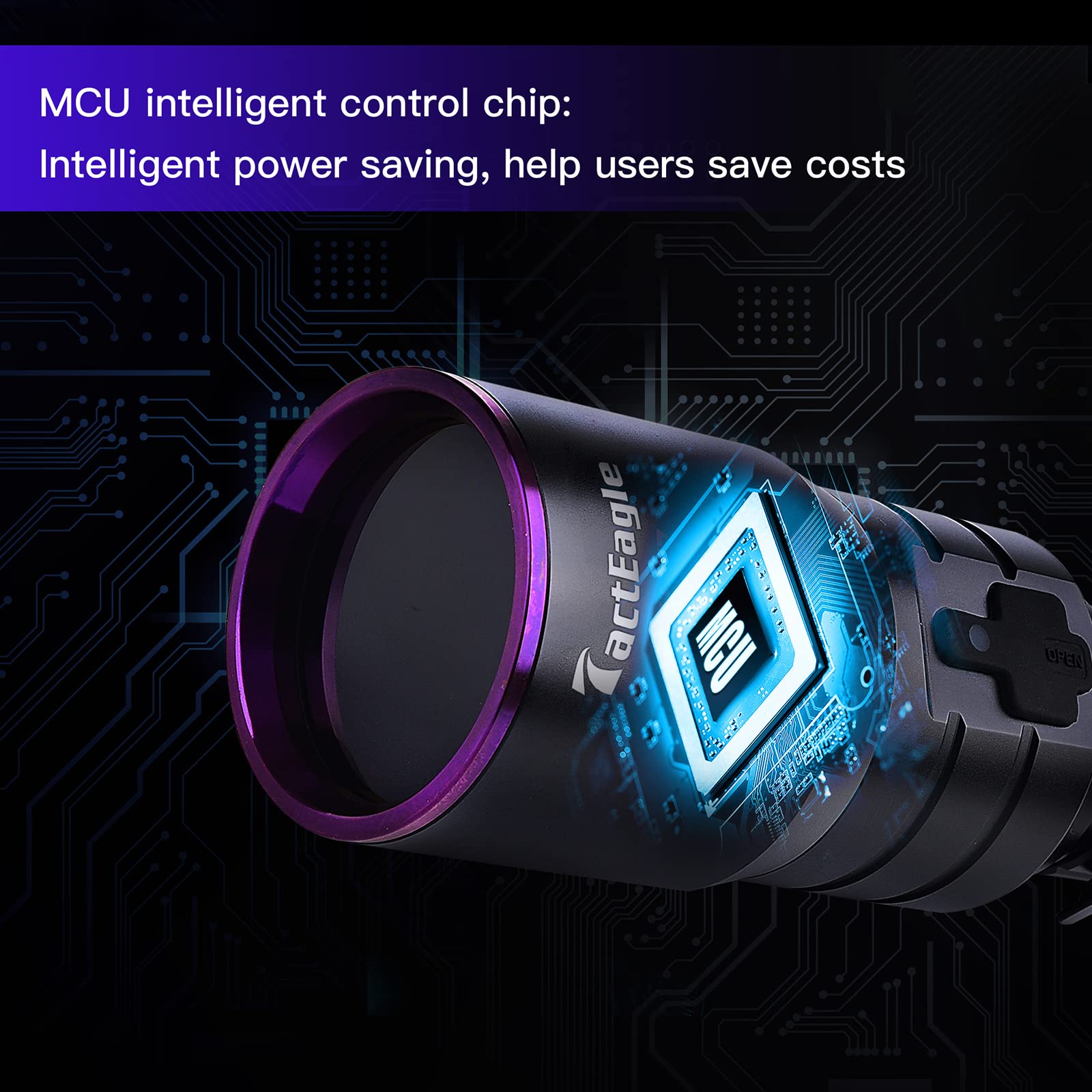 Tacteagle Uva-T7 Industrial Uv Flashlight 365Nm Black Light For Ndt, Glue Curing, A/C Leak Detection