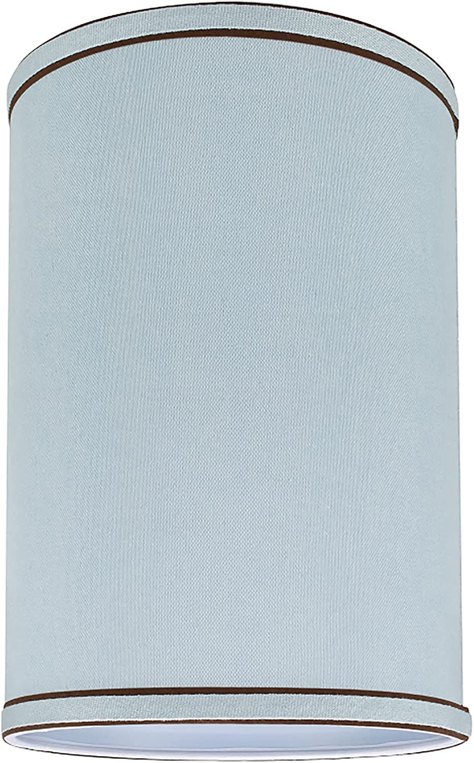 Aspen Creative 31019A Transitional Hardback Drum (Cylinder) Shape Spider Construction Lamp Shade in Light Blue 8'' wide (8'' x 8