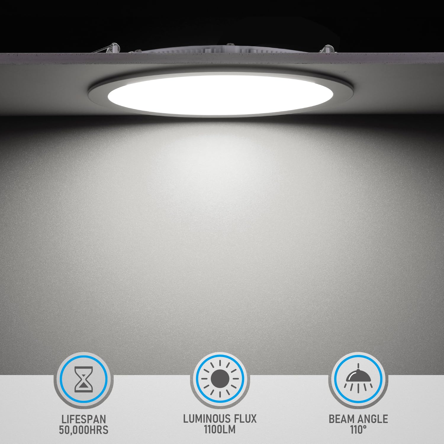 TORCHSTAR 12-Pack 6 Inch Ultra-Thin LED Recessed Lighting, 12W Dimmable, Daylight (5000K), ETL & Energy Star, Model R1