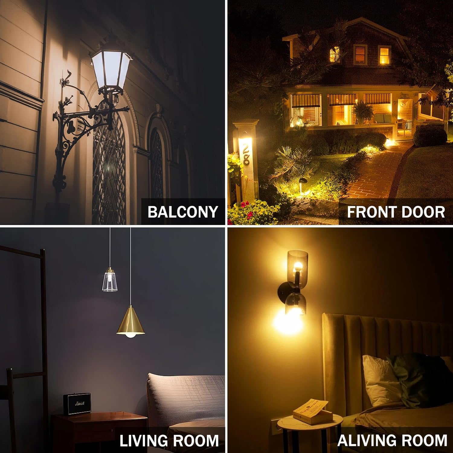 Wiyifada 9W Dimmable Amber Led Bug Light Bulbs - 4 Pack, Replace Up To 60W,