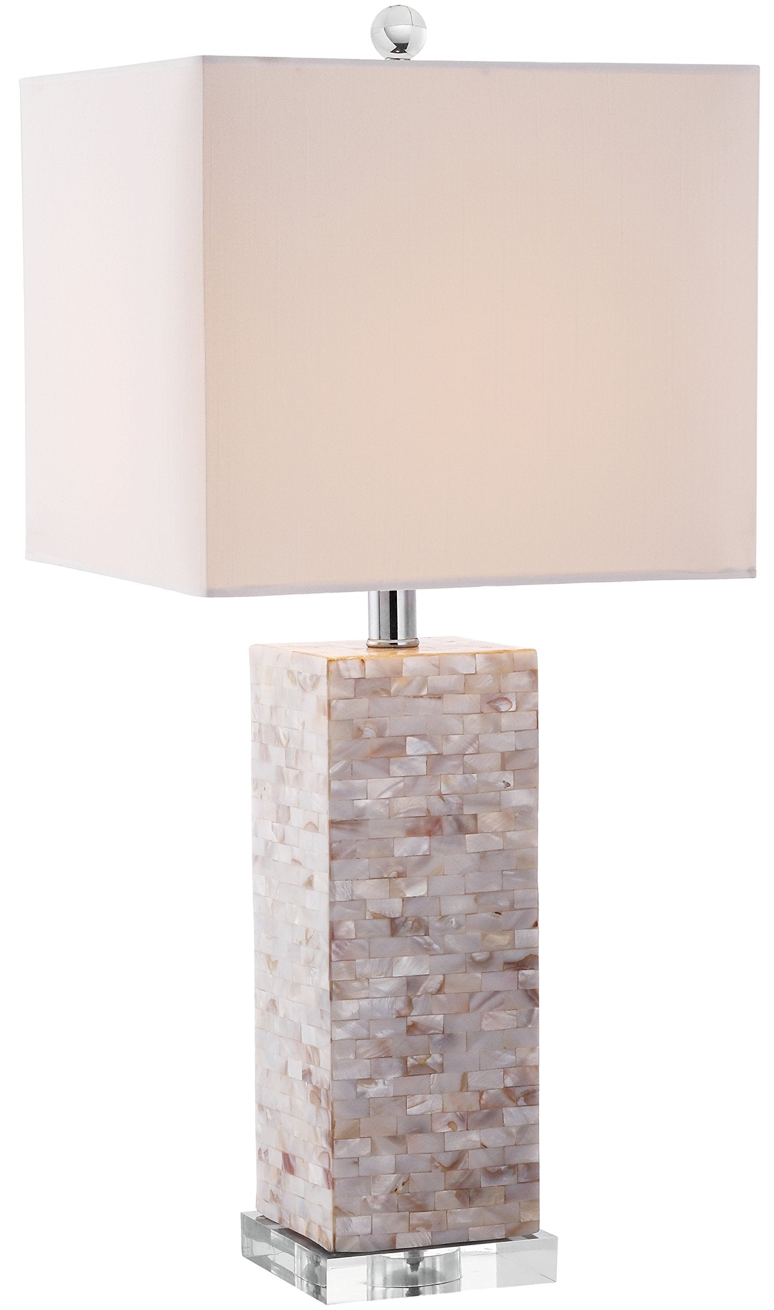 SAFAVIEH Lighting Collection Homer Nautical Coastal Beach House Ivory Shell 26-inch Bedroom Living Room Home Office Desk Nightst