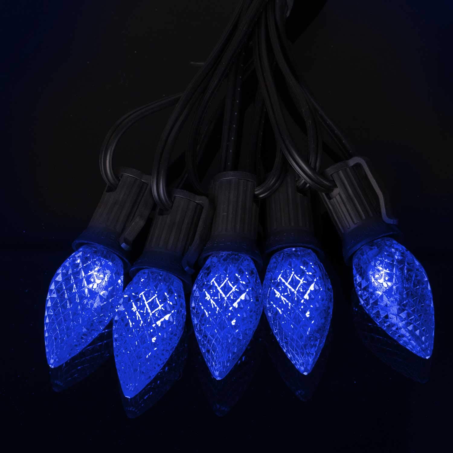 50 Pack C7 Blue Christmas Led Replacement Light Bulb  E12 C7 Shatterproof Replacement Bulbs For Christmas Outdoor String Lights  Commercial Grade Bulb For Christmas Patio Roofline Lighting Decor