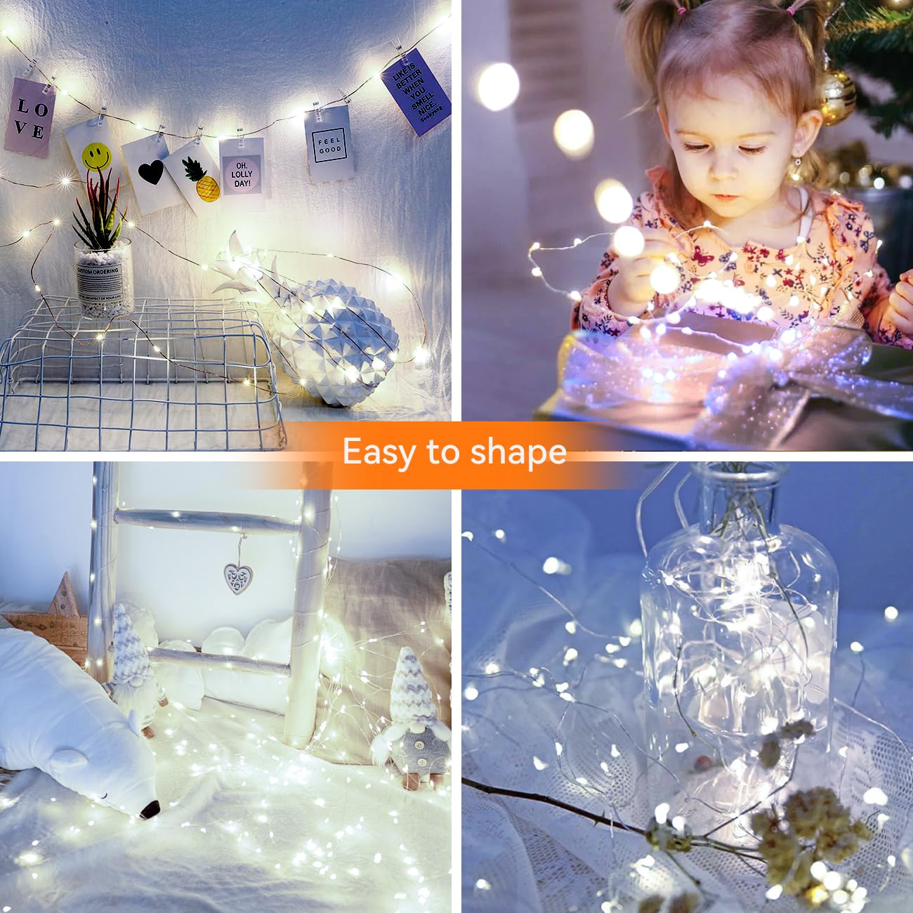 litogo 24 Pack Battery Operated Fairy Lights, 7ft 20 LED Waterproof Silver Wire, Cool White, Model BL17C