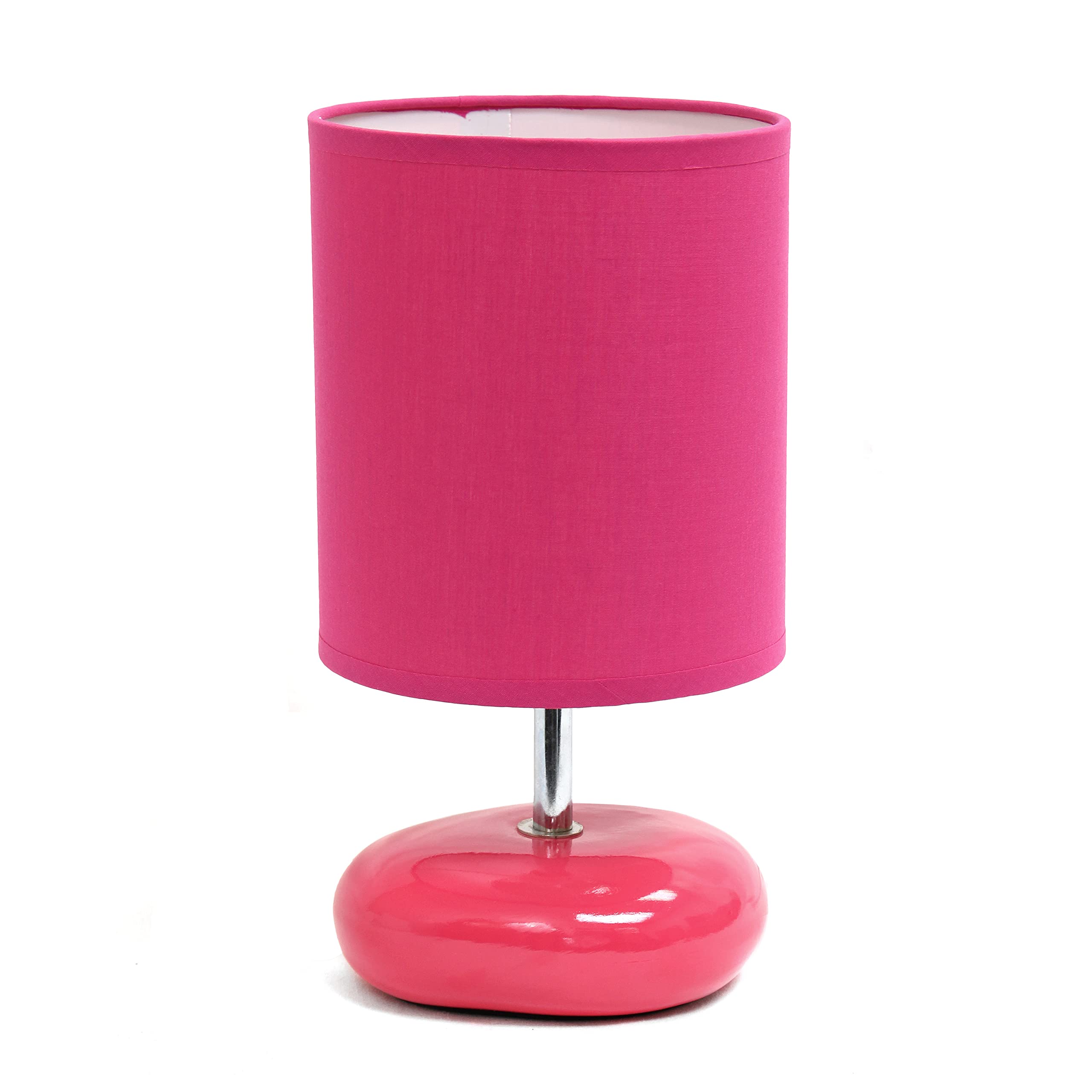 Simple Designs Lt2005-Pnk Stonies Small Stone Look Table Desk Bedside Lamp, Pink