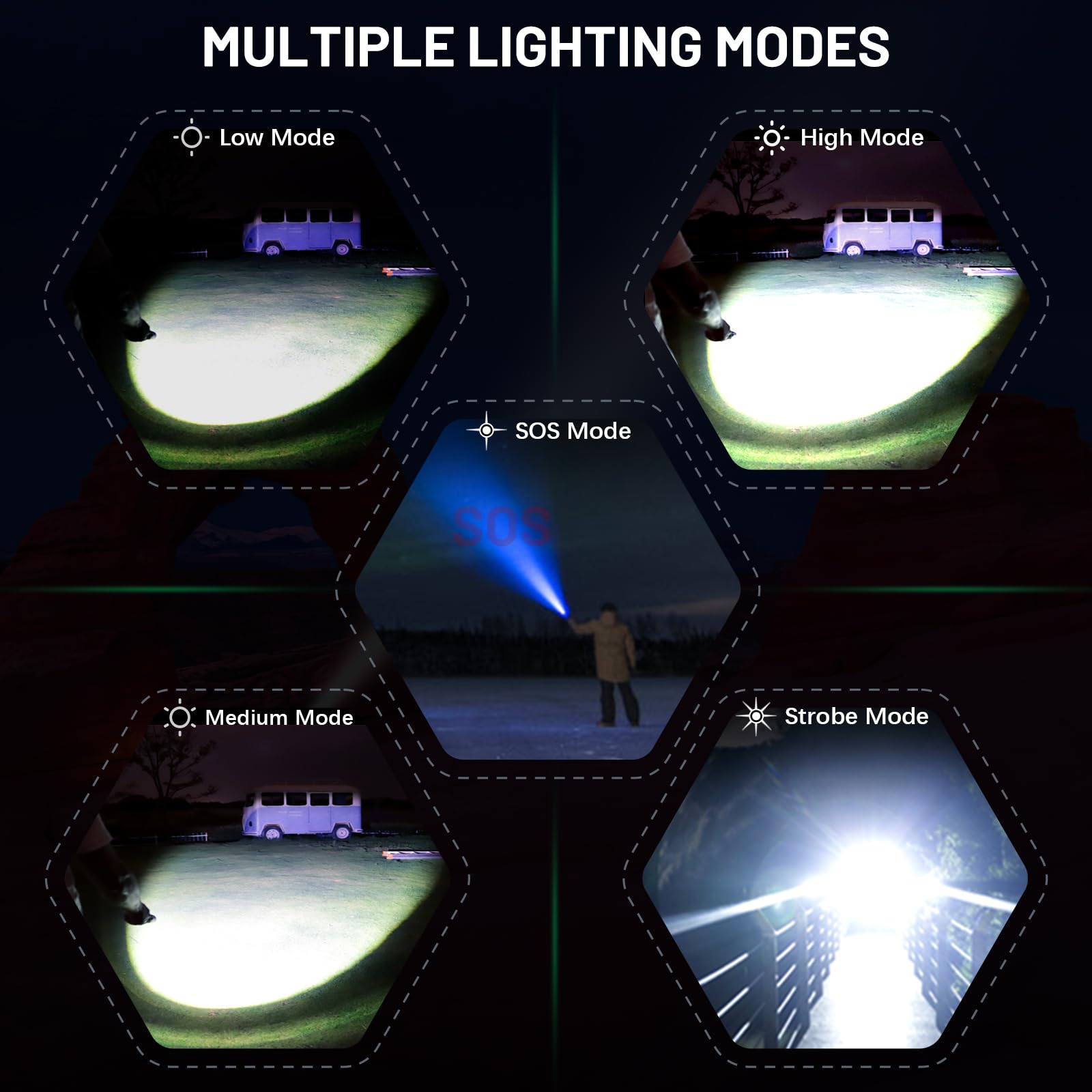 Grentay Rechargeable Led Flashlights 360000 High Lumens, Super Bright Flashlight With Input And Output Functions,Tactical Flashl