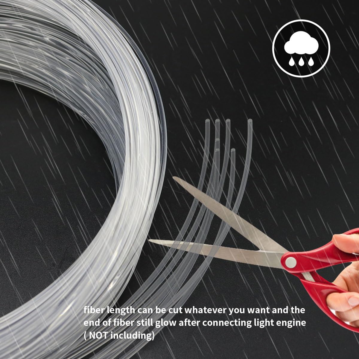 Azimom 50Pcs*13.1Ft Pmma Plastic Fiber Optic Strands End Glow 0.75Mm/ 0.03In Optical Fiber Cable Roll For Star Sky Ceiling All K