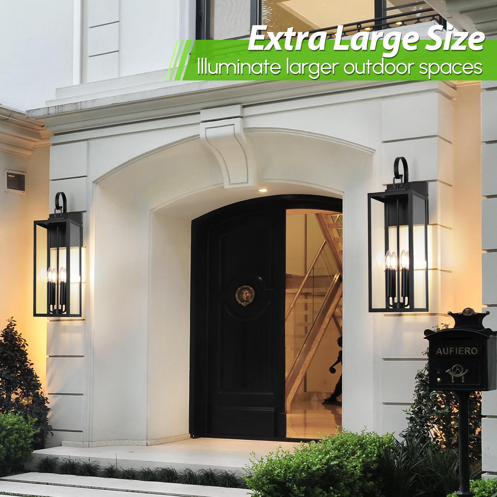 Beslowe 25'' Outdoor Wall Light Fixture, 4-Light Extra Large Exterior Lighting Fixture Wall Mount, Waterproof Porch Light Outdoo