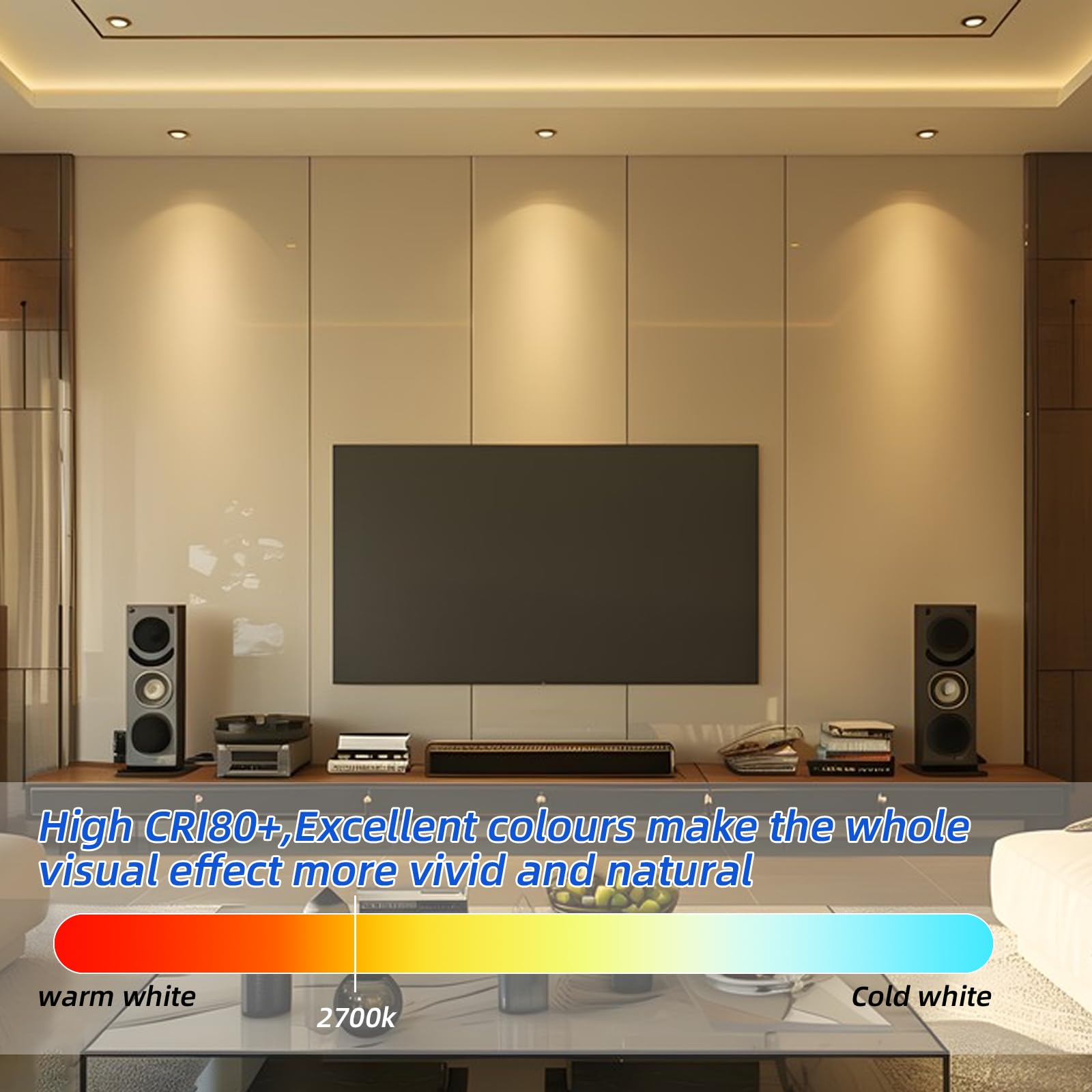 HMYYJT MR16 LED Bulb, 5W Halogen Equivalent, 2700K Warm White, GU5.3, 12-36V AC/DC, 38° Beam Angle